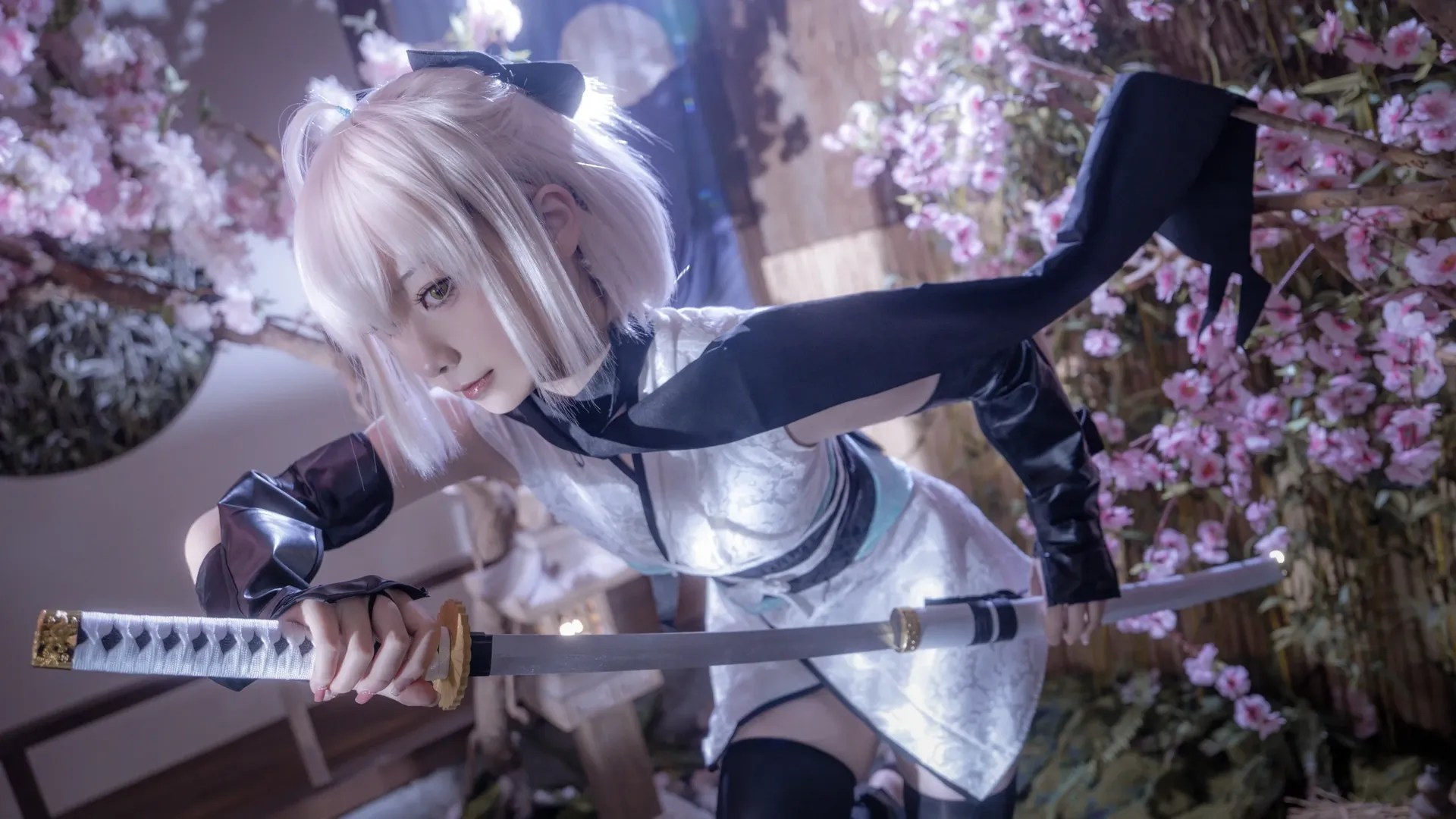 二次元攝影, Fate/Grand Order, 沖田總司cos, 和風寫真, 櫻花庭院 - 第6張