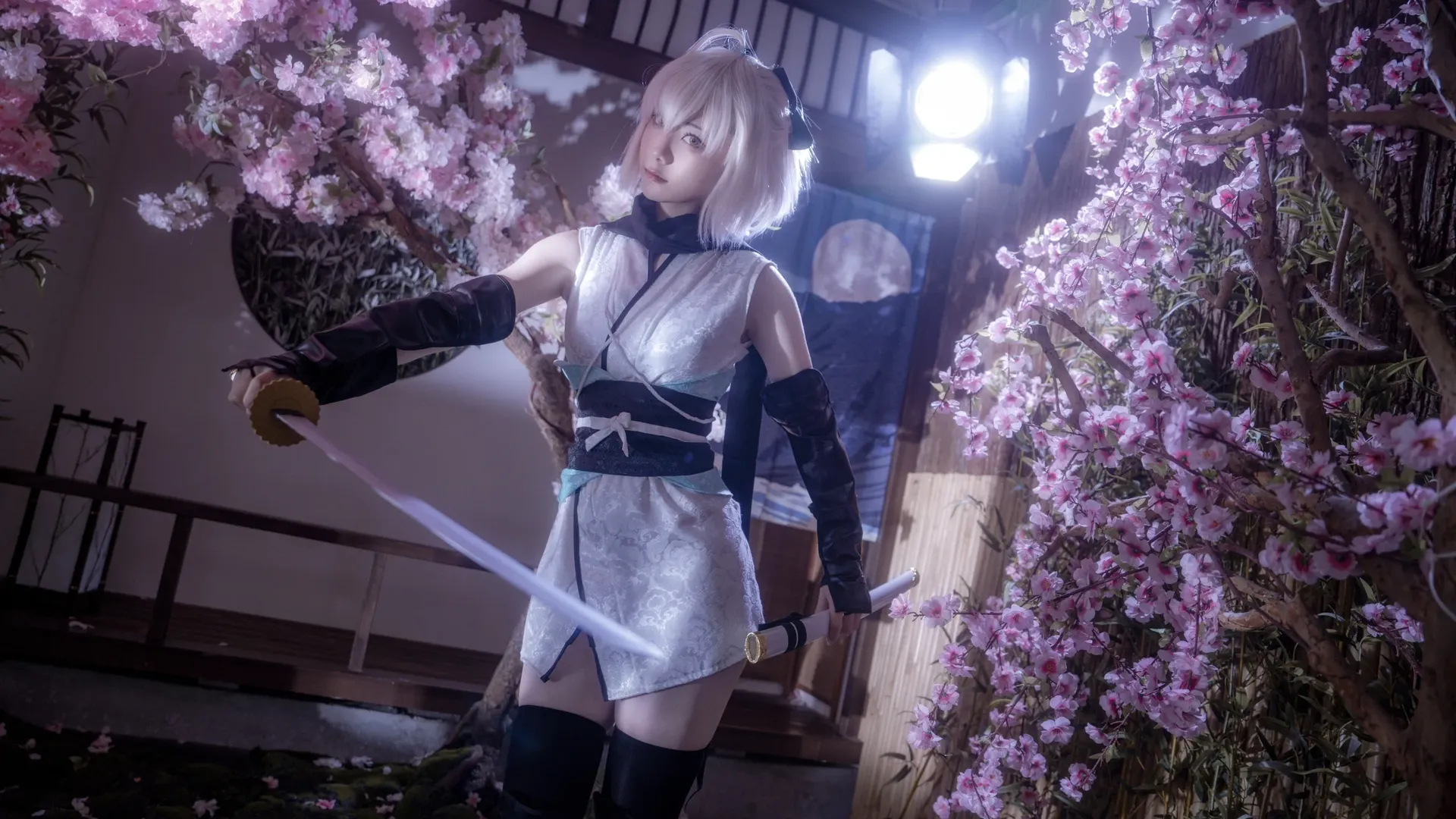 二次元攝影, Fate/Grand Order, 沖田總司cos, 和風寫真, 櫻花庭院 - 第7張