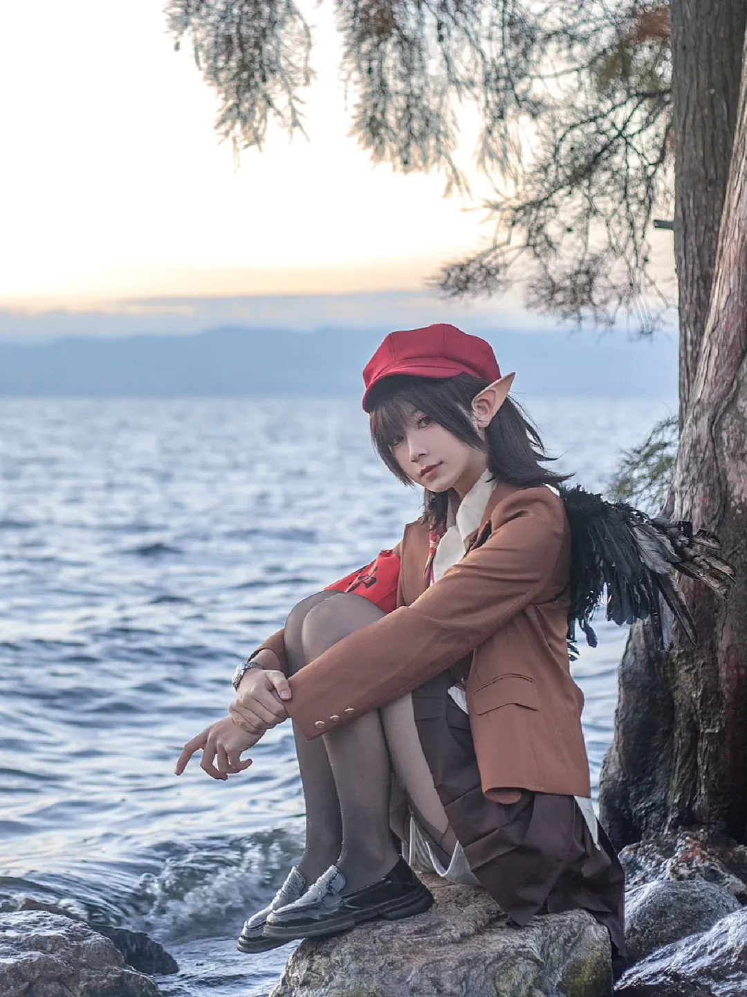 东方Project, Cosplay穿搭, 射命丸文cos, 大理洱海, 日出摄影 - 第1张