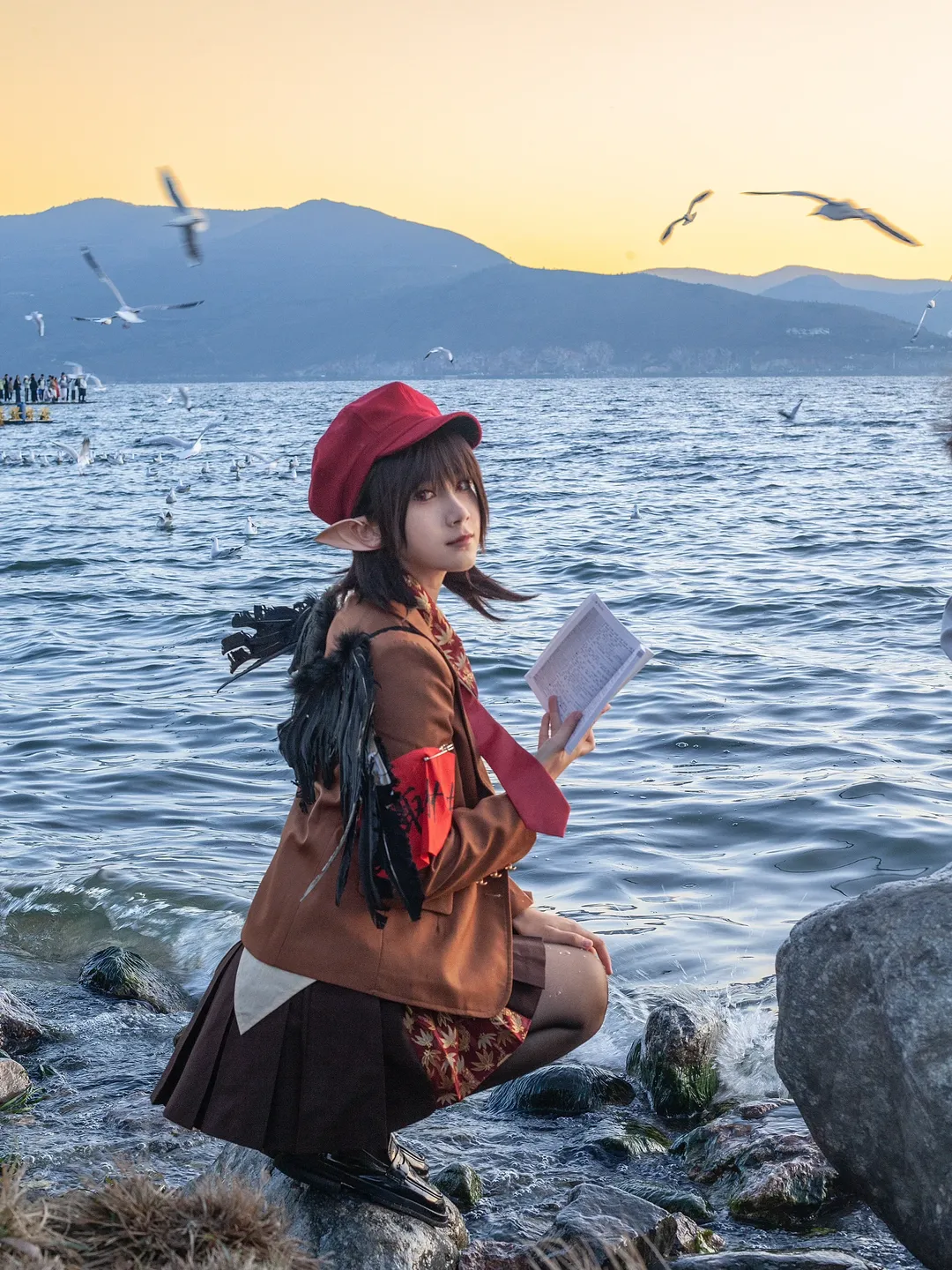 东方Project, Cosplay穿搭, 射命丸文cos, 大理洱海, 日出摄影 - 第14张