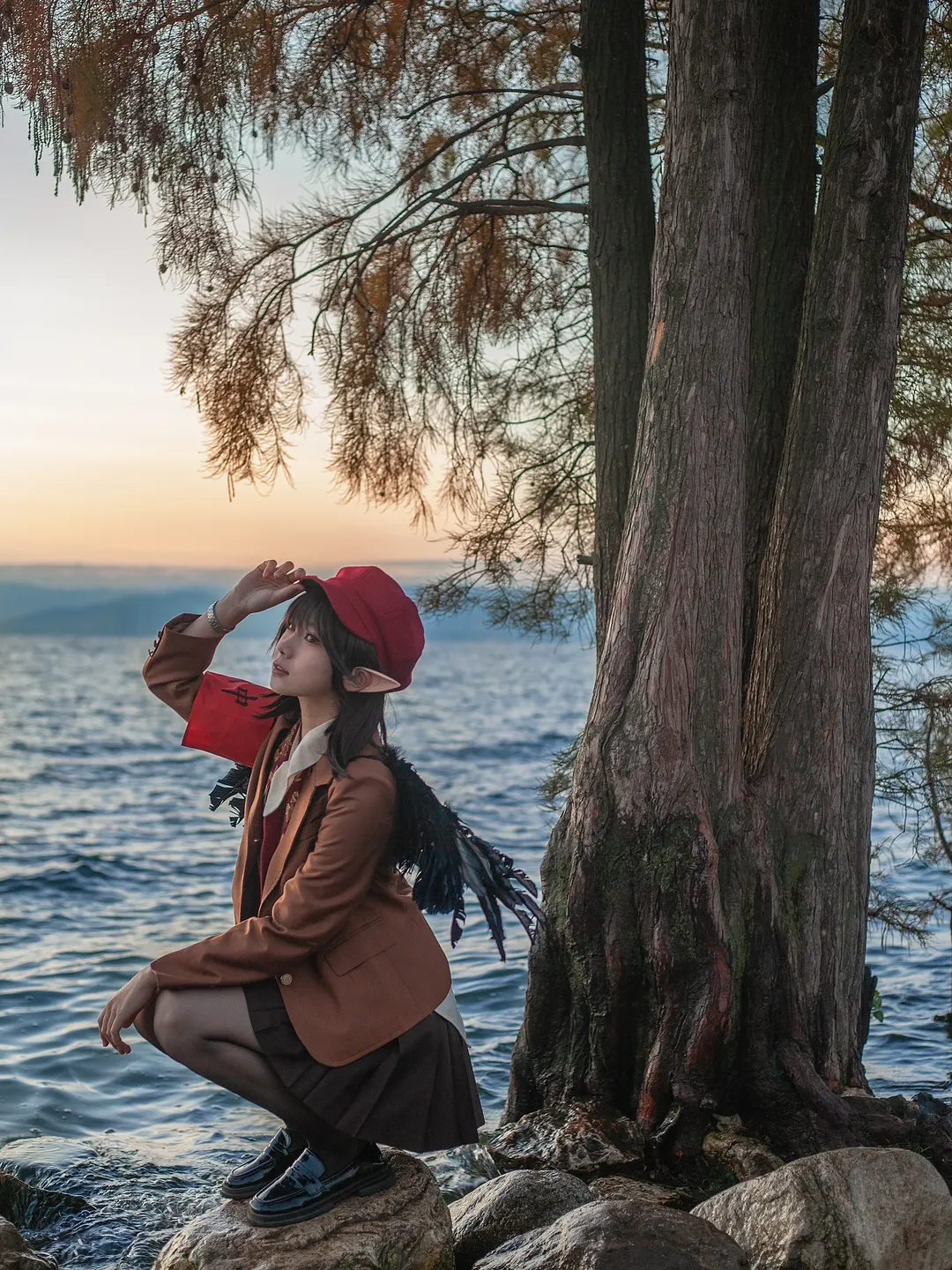 东方Project, Cosplay穿搭, 射命丸文cos, 大理洱海, 日出摄影 - 第5张
