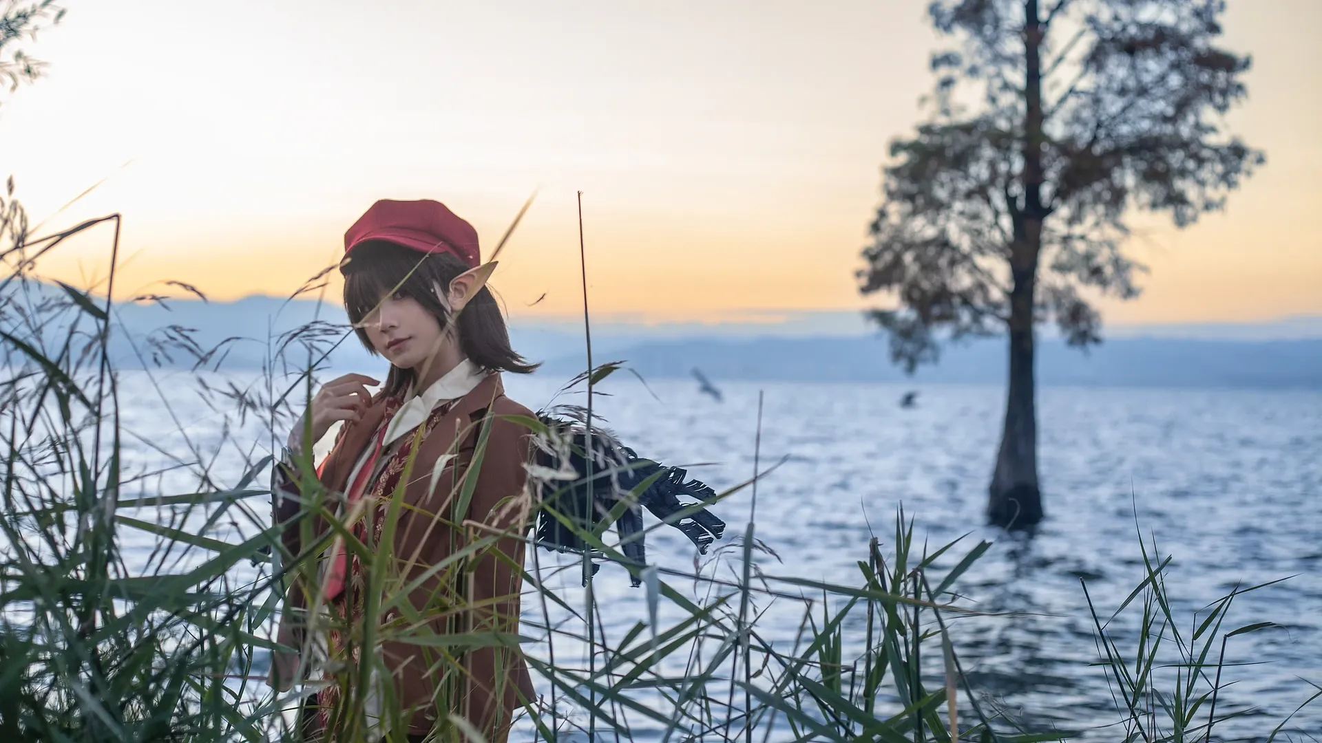 东方Project, Cosplay穿搭, 射命丸文cos, 大理洱海, 日出摄影 - 第8张
