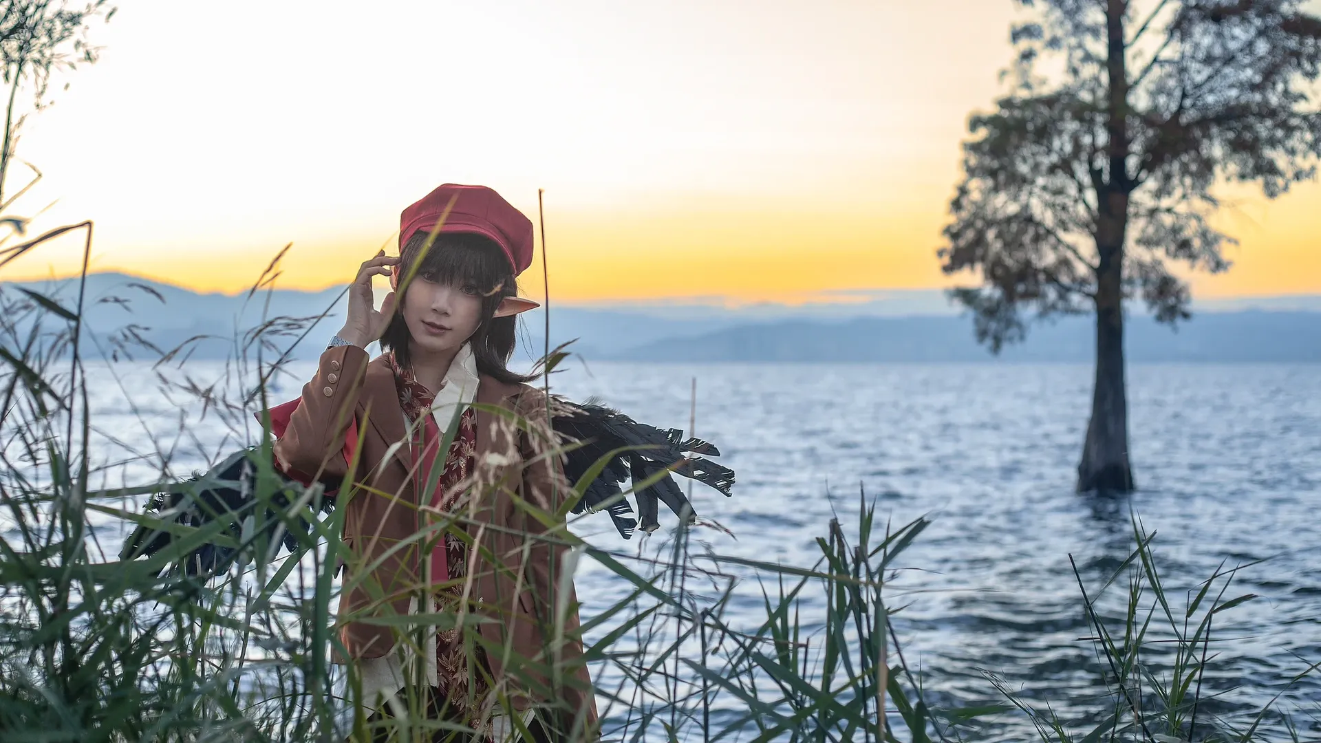 东方Project, Cosplay穿搭, 射命丸文cos, 大理洱海, 日出摄影 - 第9张