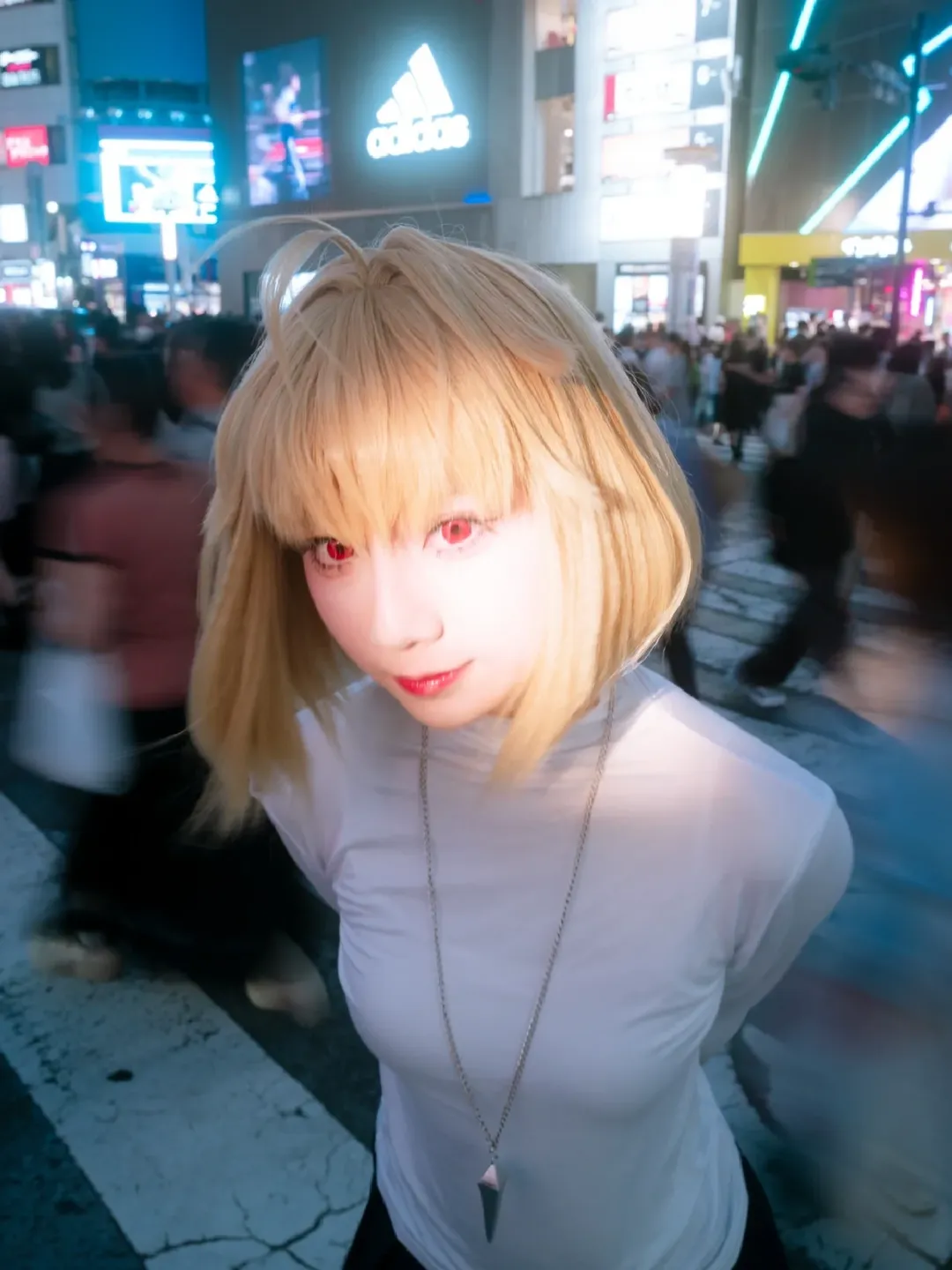 cosplay摄影, 爱尔奎特cos, 月姬, 涩谷夜景, 人像慢门 - 第1张