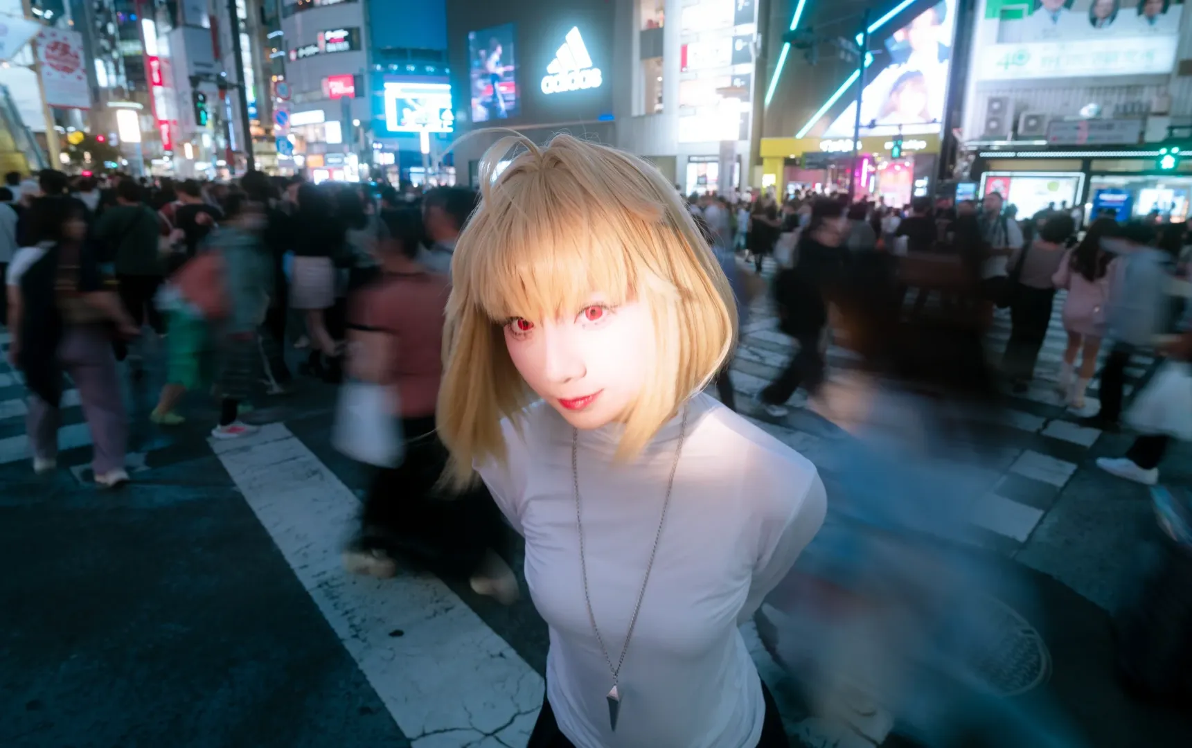 cosplay摄影, 爱尔奎特cos, 月姬, 涩谷夜景, 人像慢门 - 第2张