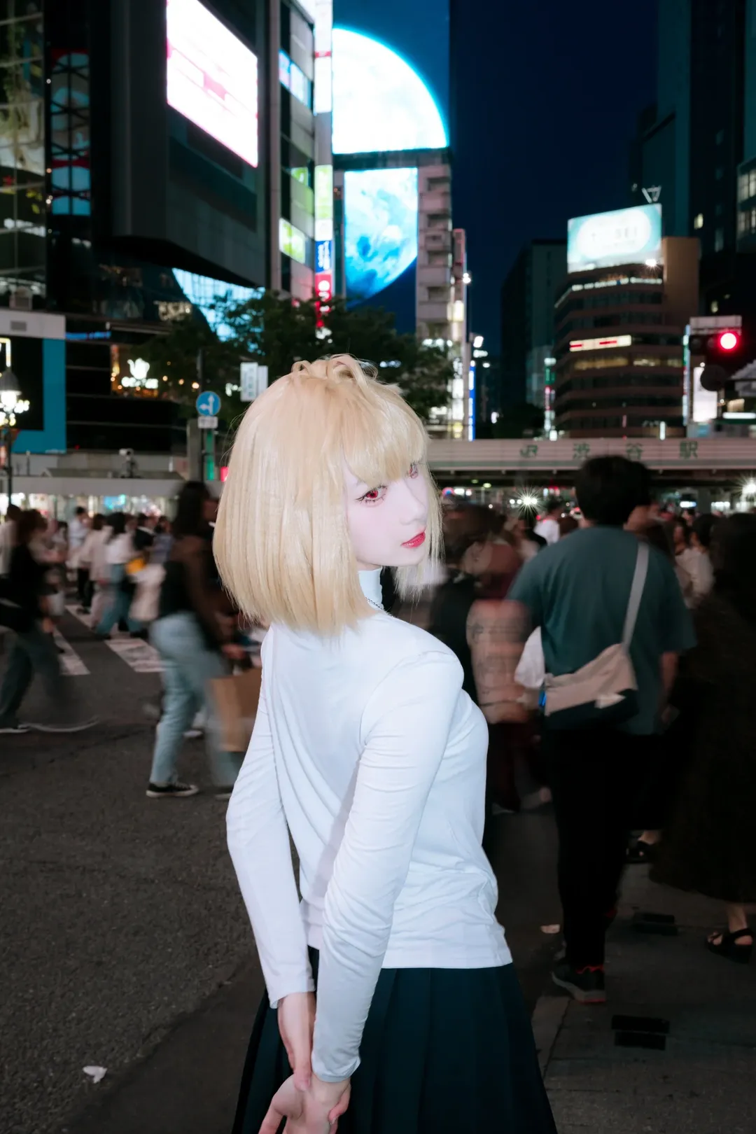 cosplay攝影, 愛爾奎特cos, 月姬, 澀谷夜景, 人像慢門