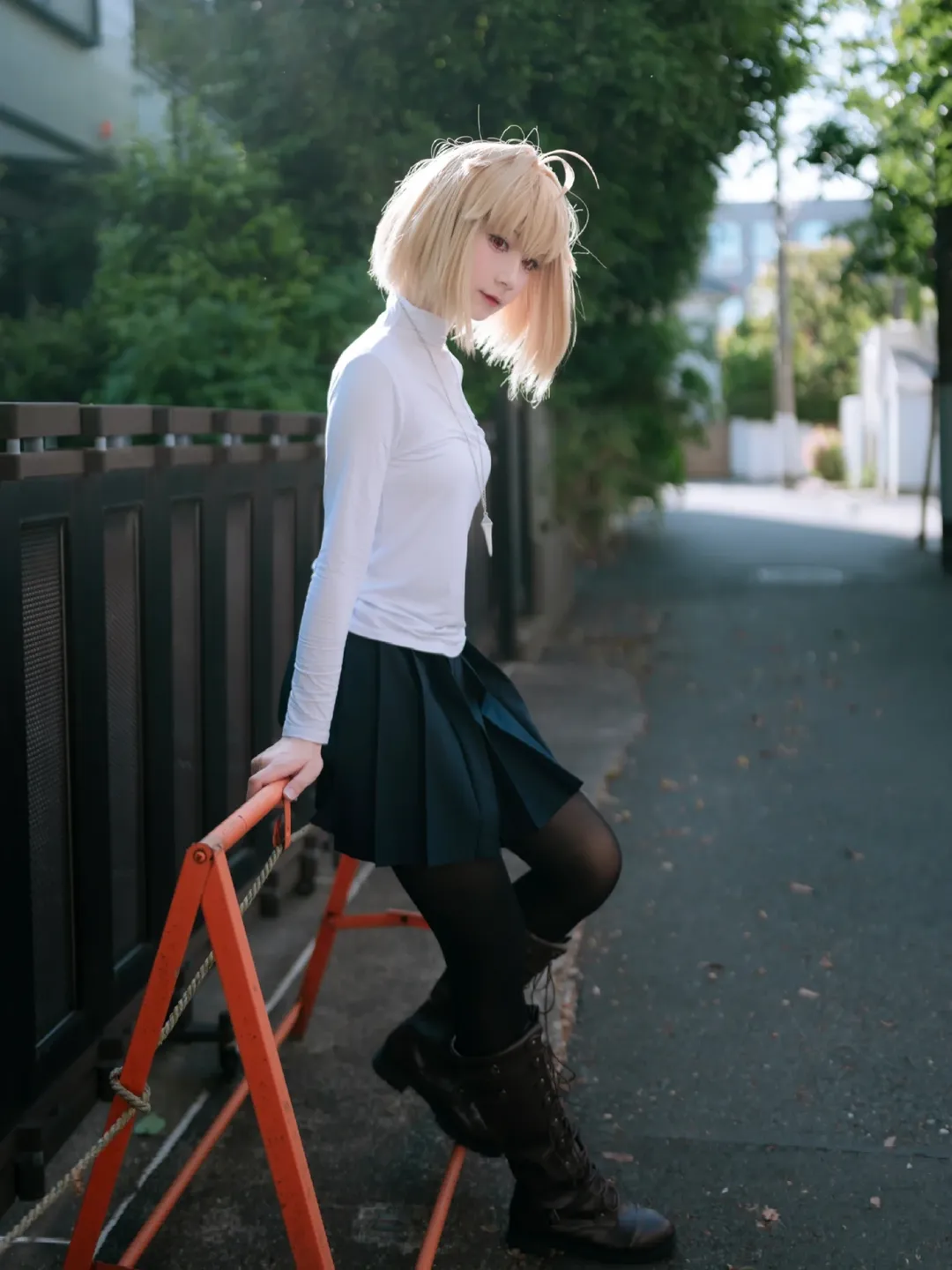 cosplay日常, 黑絲穿搭, 月姬, 愛爾奎特布倫史塔德cos, 金髮短髮