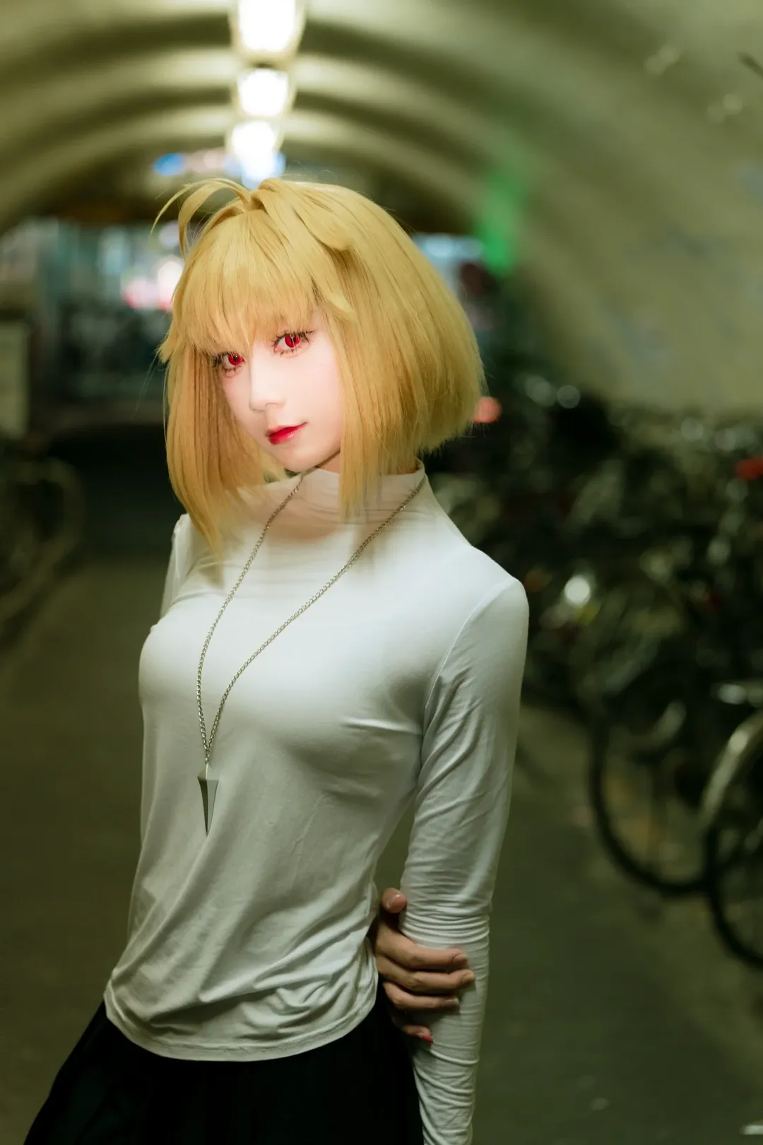 cosplay日常, 黑丝穿搭, 月姬, 爱尔奎特布伦史塔德cos, 金发短发 - 第13张
