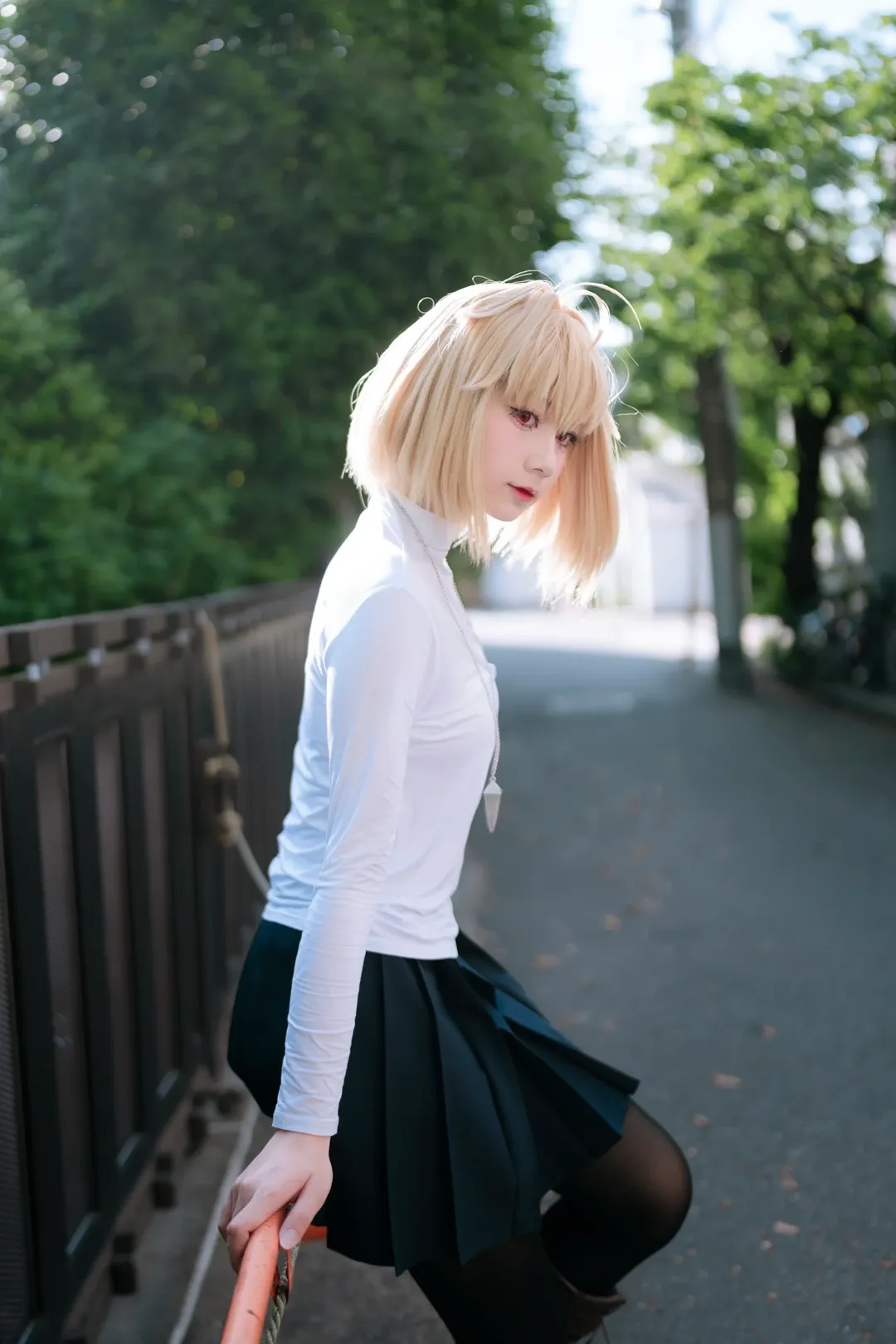 cosplay日常, 黑丝穿搭, 月姬, 爱尔奎特布伦史塔德cos, 金发短发 - 第2张