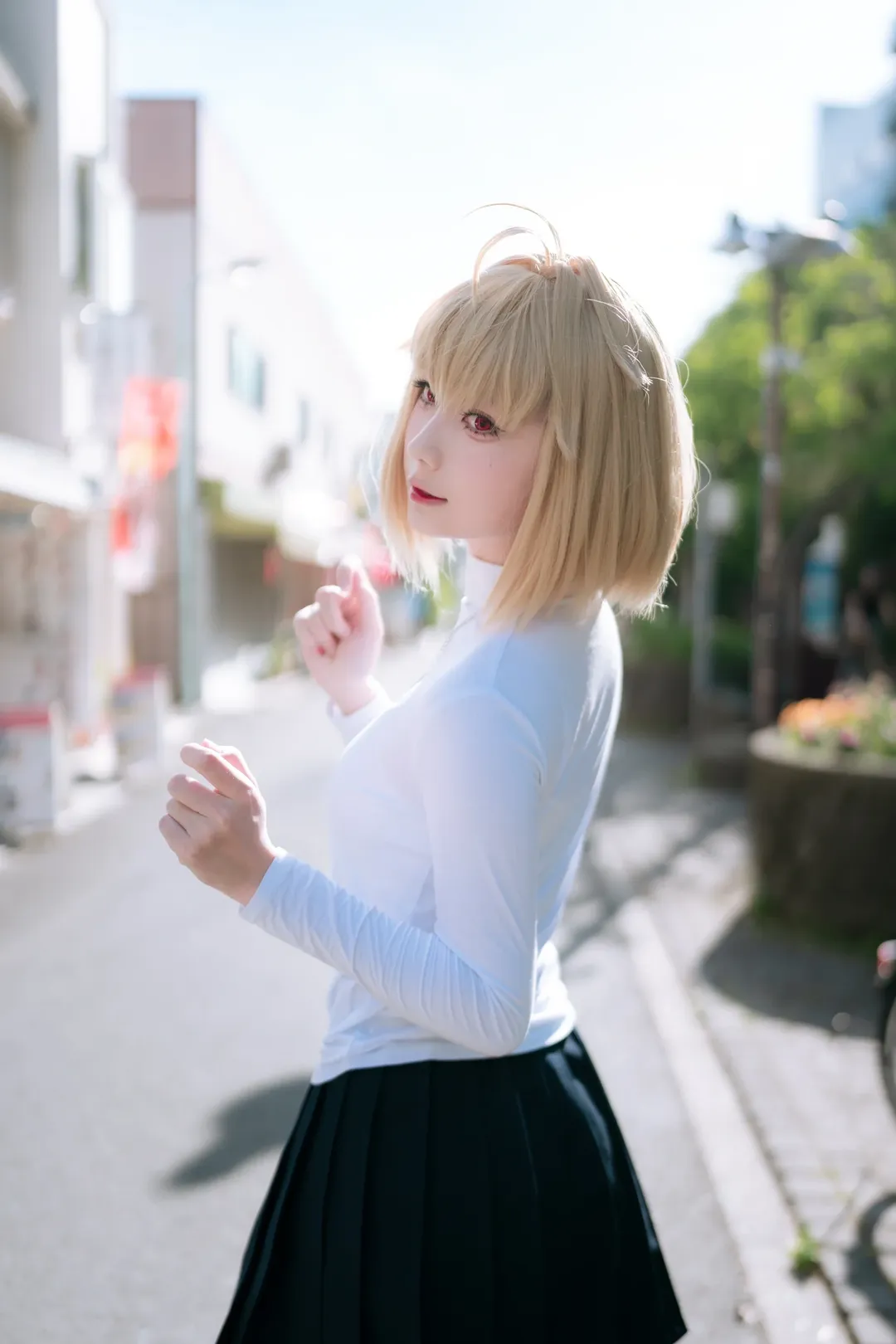 cosplay日常, 黑丝穿搭, 月姬, 爱尔奎特布伦史塔德cos, 金发短发 - 第3张