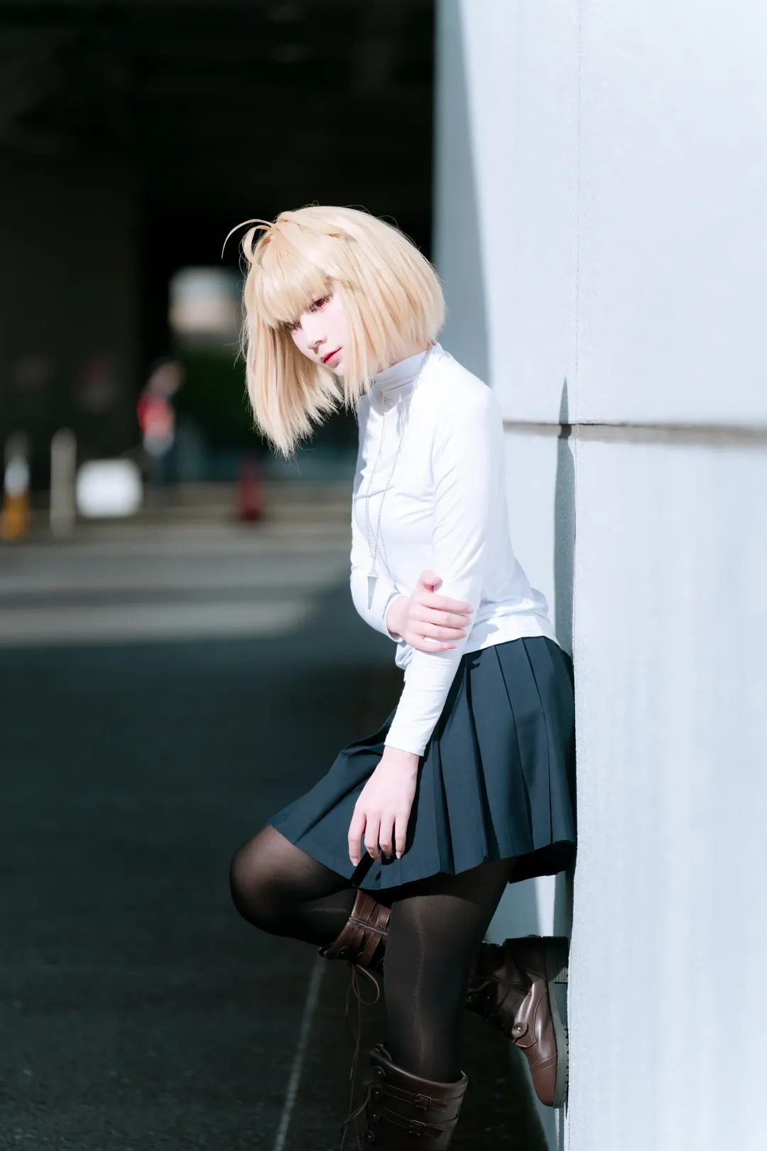 cosplay日常, 黑丝穿搭, 月姬, 爱尔奎特布伦史塔德cos, 金发短发 - 第8张