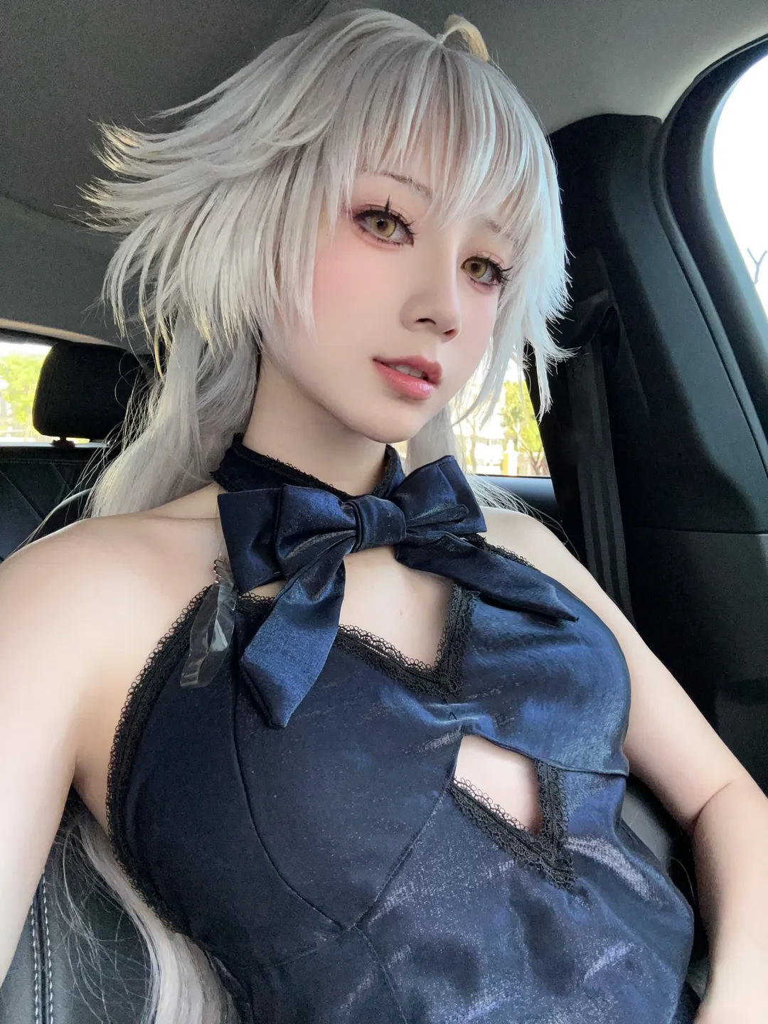 二次元摄影, FGO, 黑贞德cos, 暗黑系穿搭, 酒吧氛围写真 - 第3张