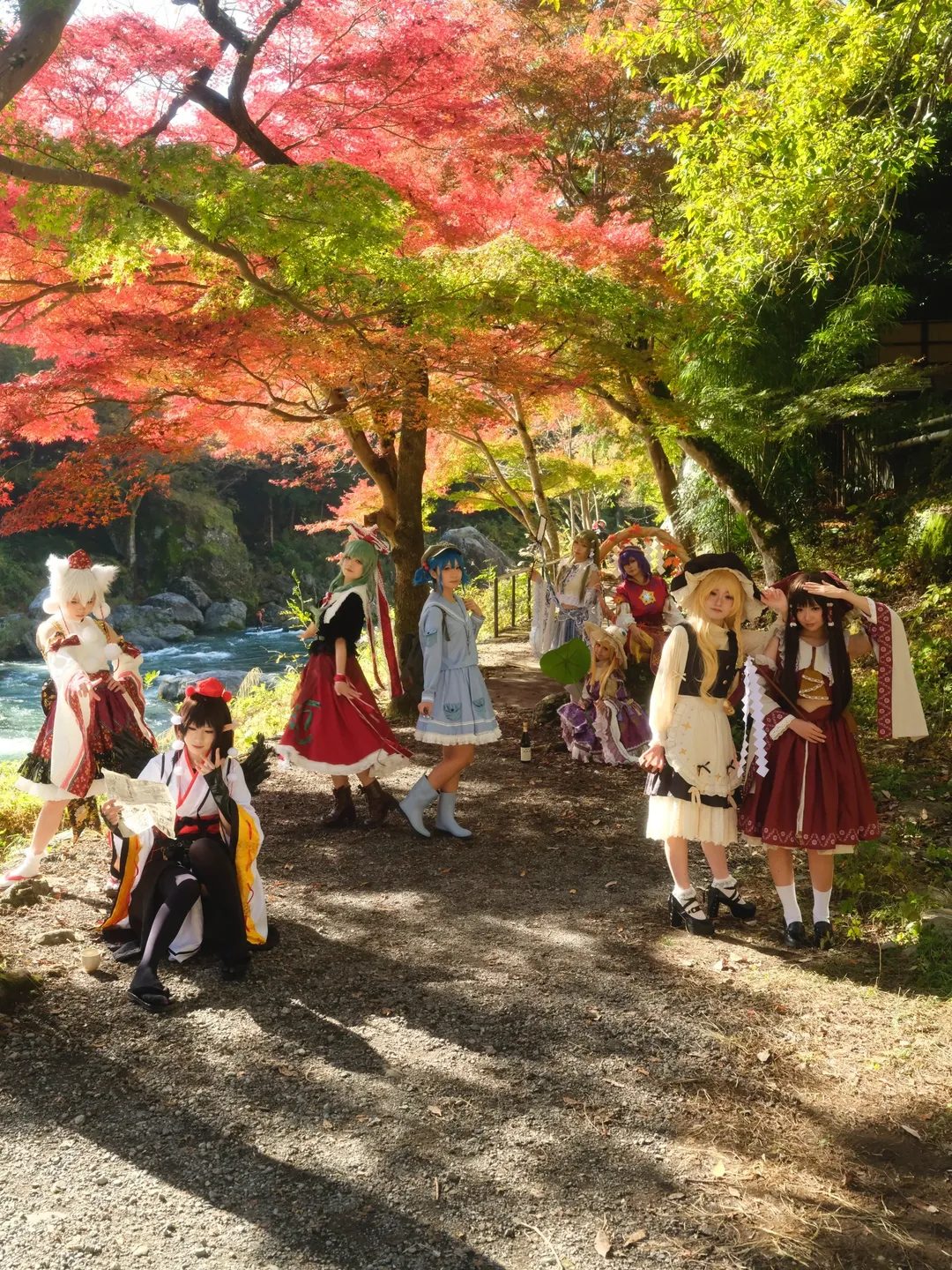 Touhou Project, Shameimaru Aya cosplay, Cosplay photography, Touhou Fuujinroku: Mountain of Faith, Autumn leaves outdoor shoot