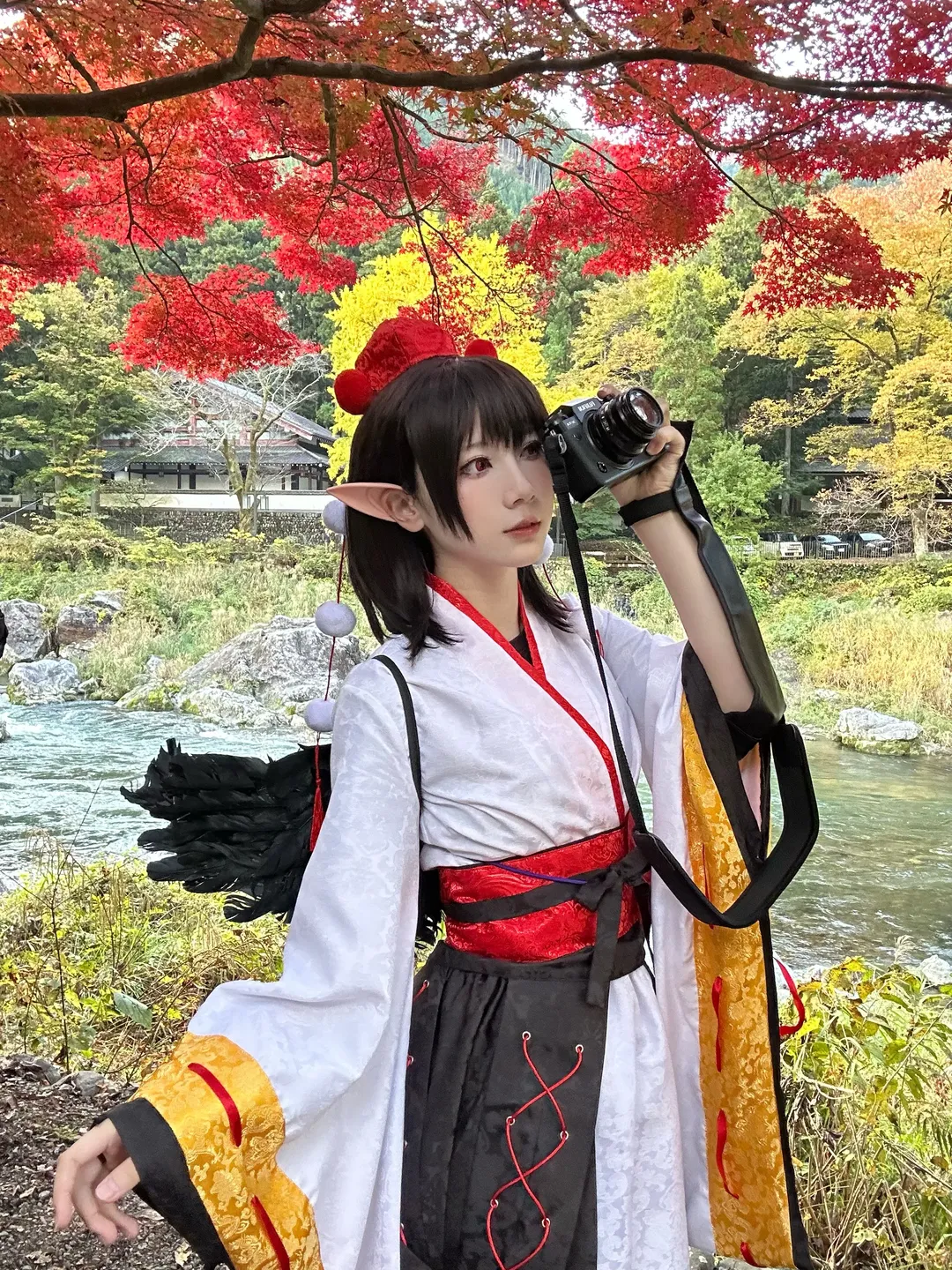 東方Project, 射命丸文 コスプレ, コスプレ撮影, 東方風神録, 紅葉ロケ - 9枚目
