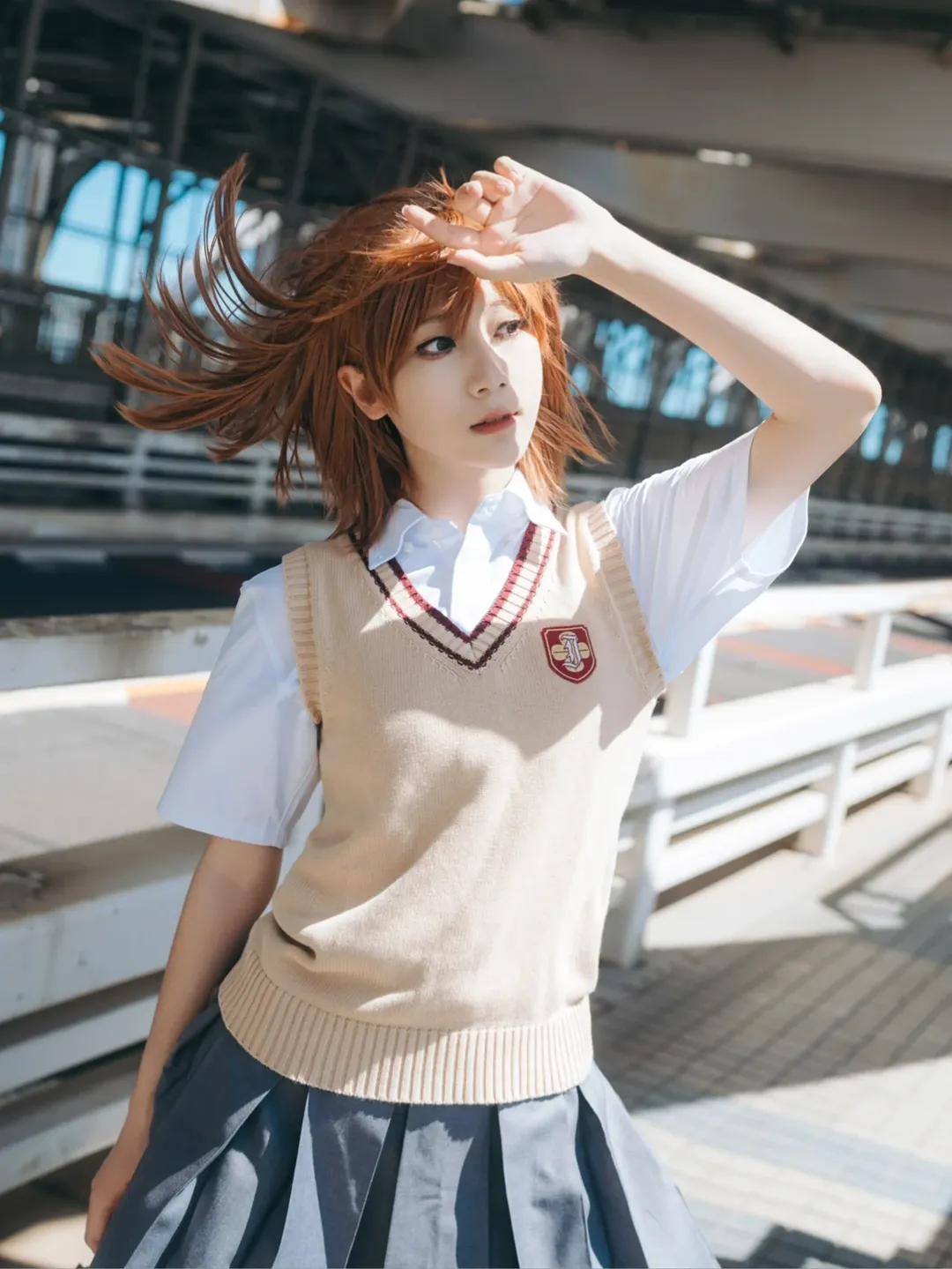 二次元コスプレ, ロケーション撮影, JK制服コーデ, とある科学の超電磁砲, 御坂美琴 コスプレ - 1枚目