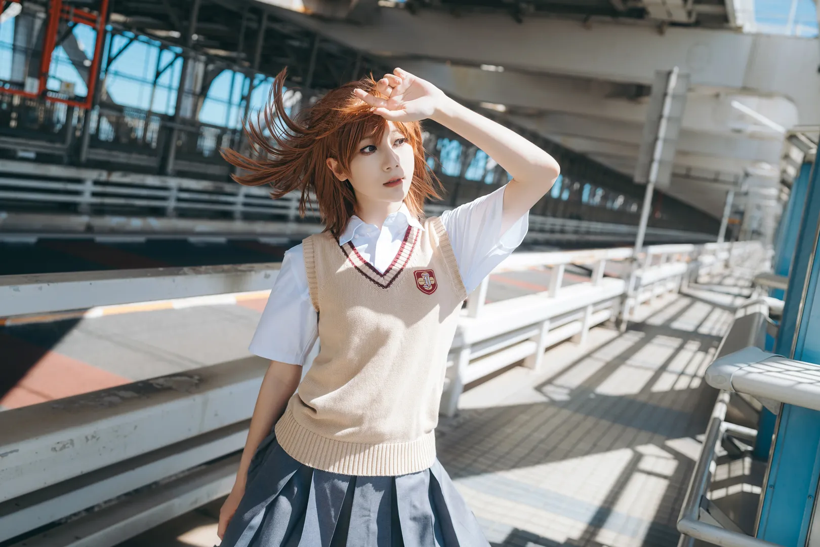 二次元コスプレ, ロケーション撮影, JK制服コーデ, とある科学の超電磁砲, 御坂美琴 コスプレ - 2枚目