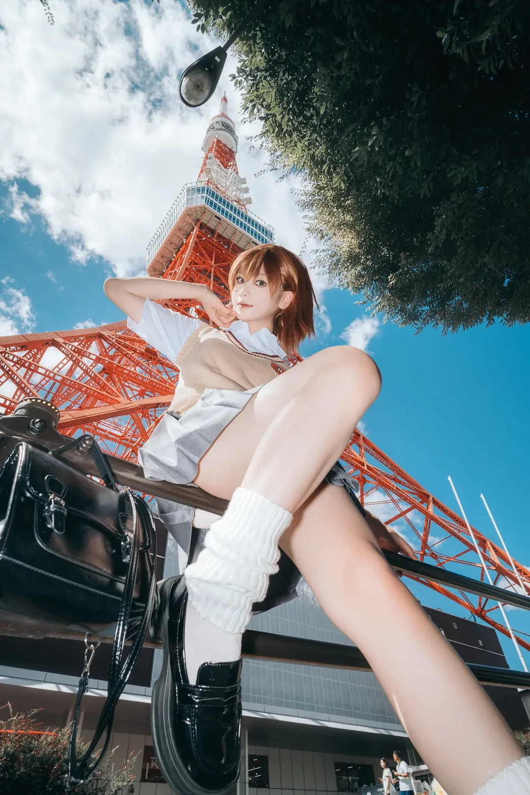 Anime cosplay, Outdoor photography, JK uniform outfit, A Certain Scientific Railgun, Misaka Mikoto cosplay