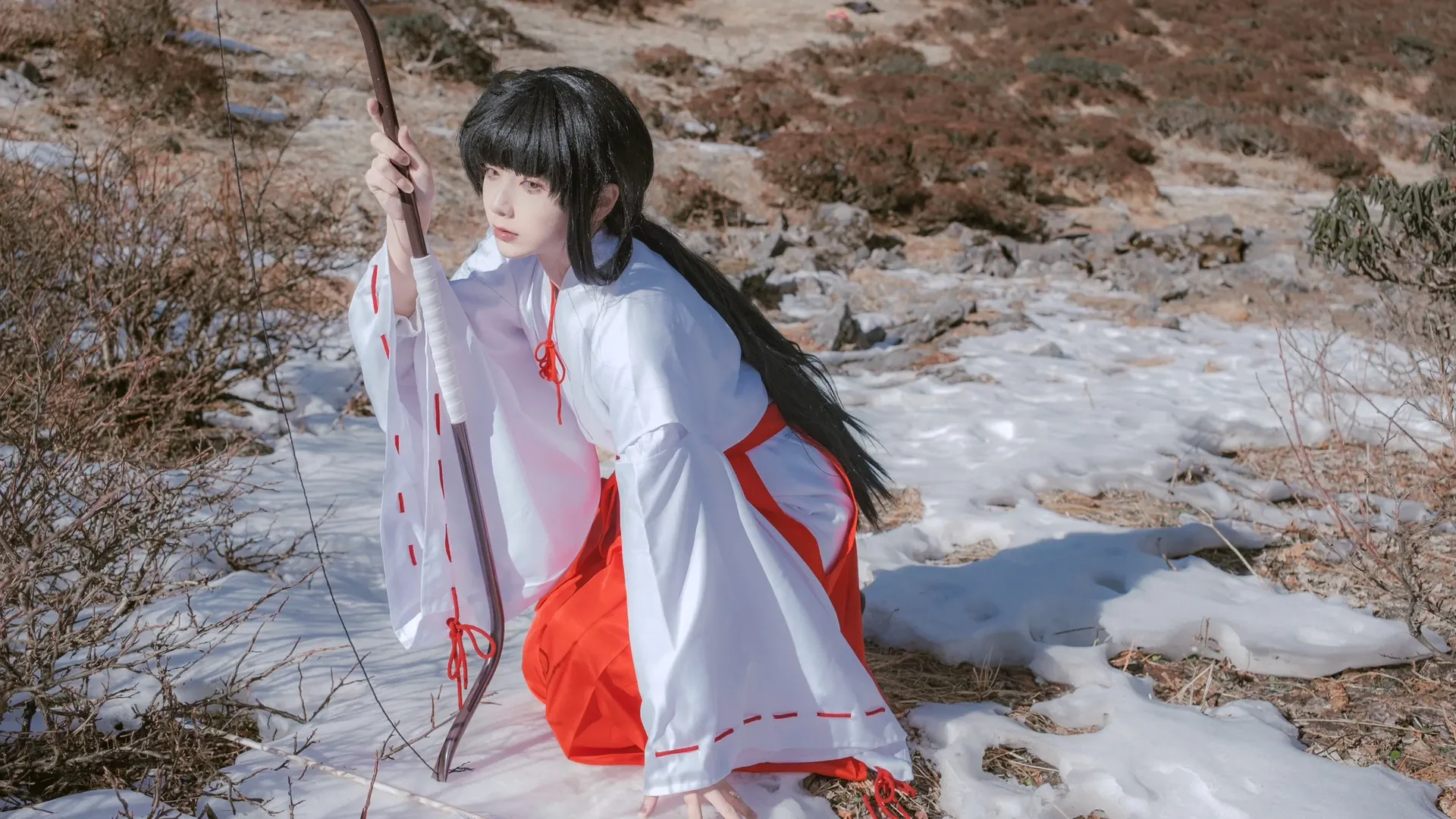 桔梗 コスプレ, 犬夜叉, 雪景色コスプレ, 大理蒼山, 古風な巫女 - 10枚目