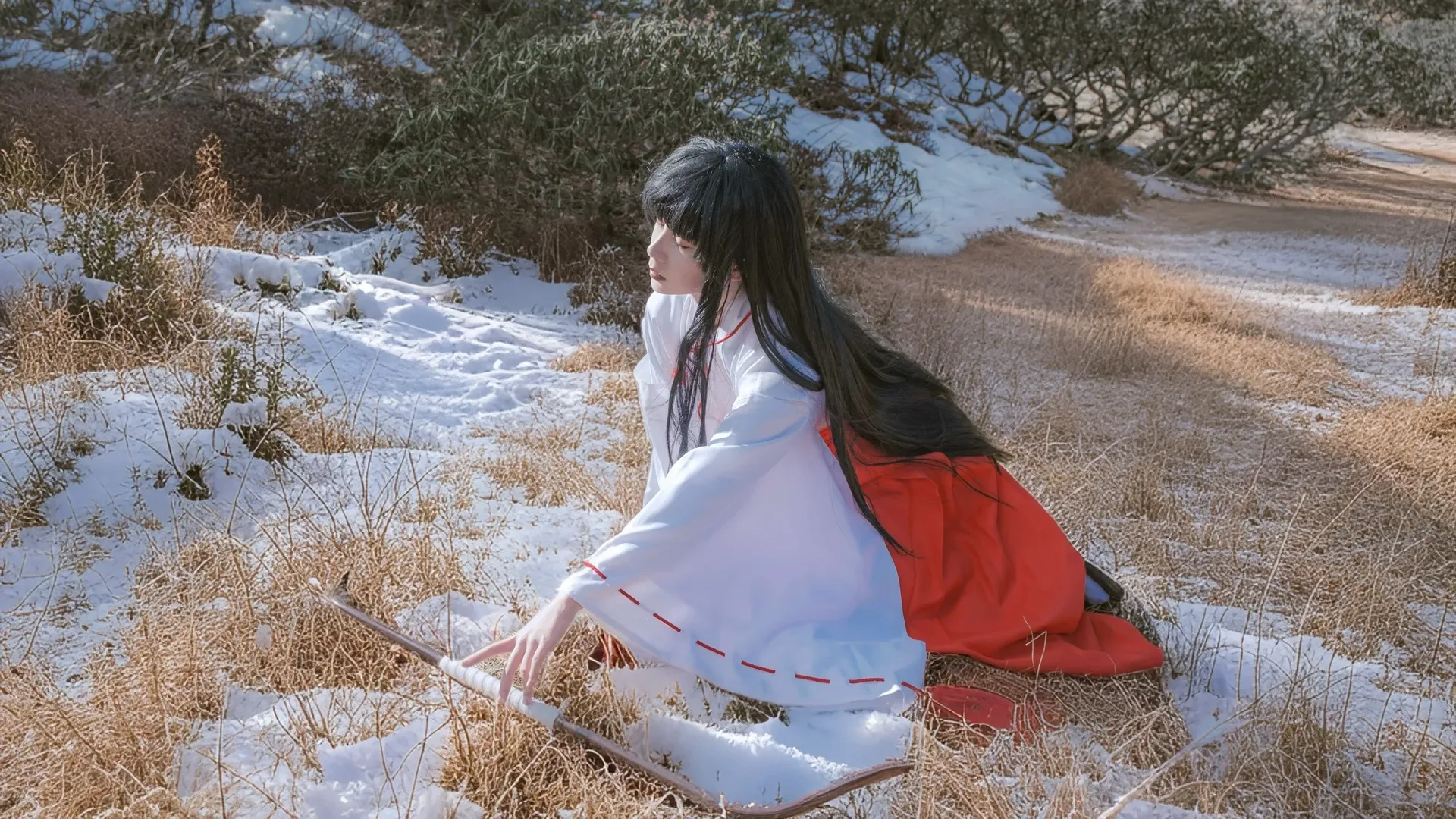 桔梗 コスプレ, 犬夜叉, 雪景色コスプレ, 大理蒼山, 古風な巫女 - 13枚目