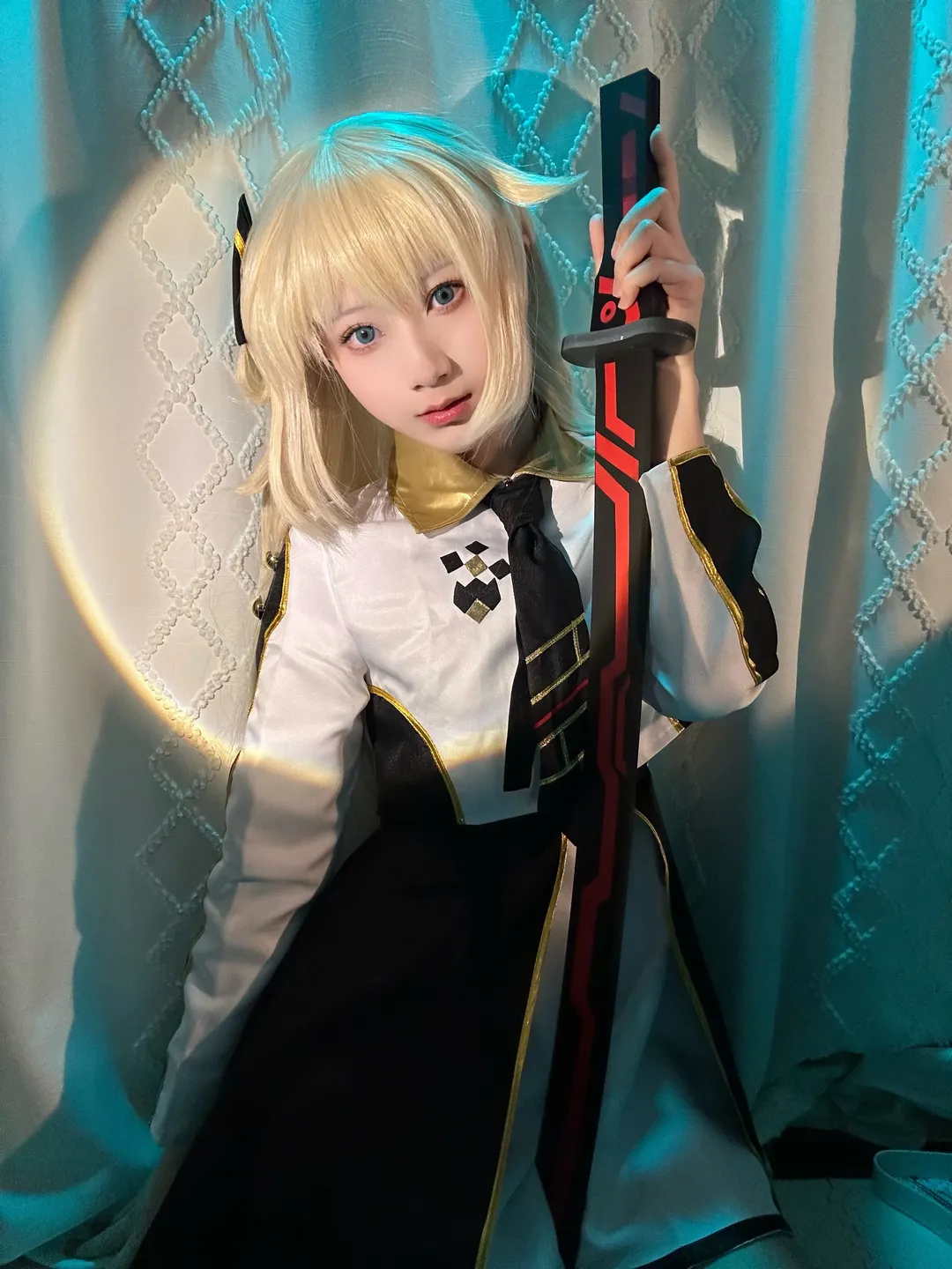 闪刀姬零依cos, 游戏王OCG, 刀剑道具, cosplay实拍, 金发造型 - 第9张