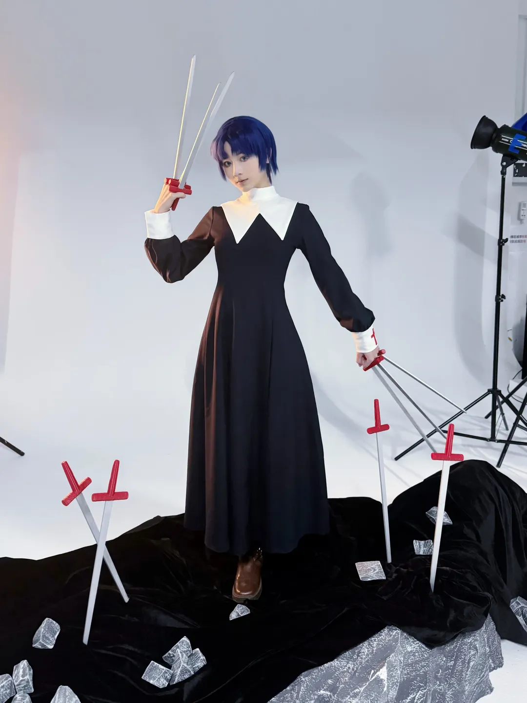 cosplay摄影, 型月, 月姬, 希耶尔cos, 蓝发学姐 - 第1张