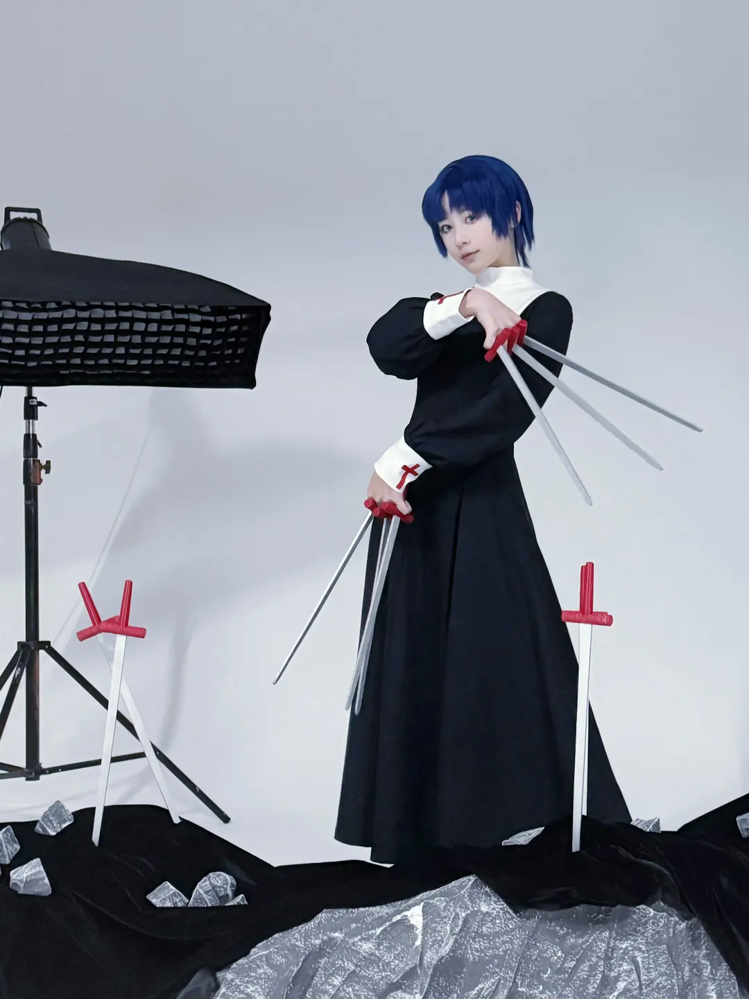 cosplay摄影, 型月, 月姬, 希耶尔cos, 蓝发学姐 - 第3张