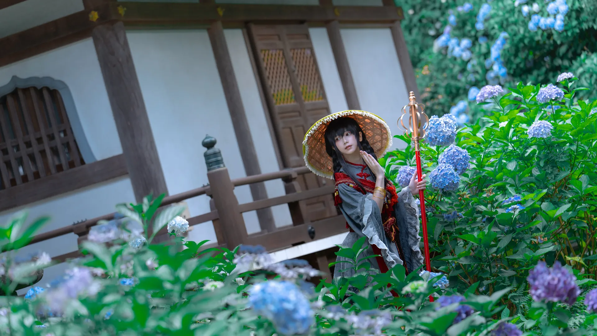 古风摄影, 东方project, cosplay摄影, 矢田寺成美cos, 紫阳花正片 - 第10张