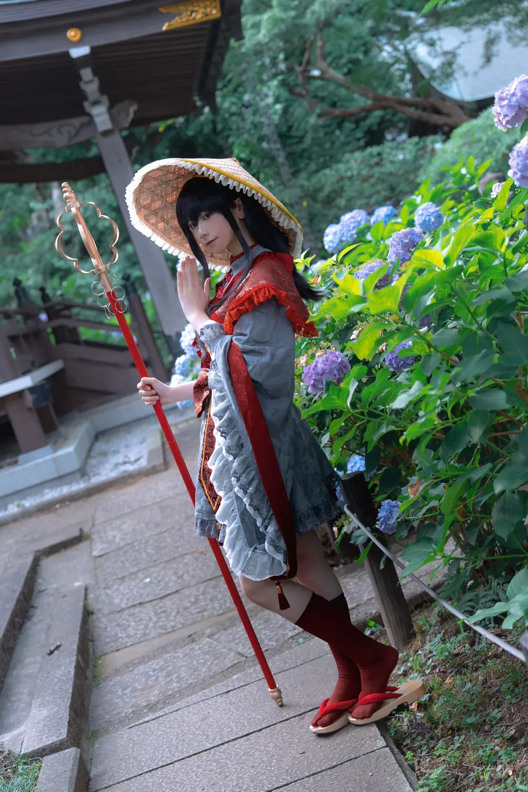 古风摄影, 东方project, cosplay摄影, 矢田寺成美cos, 紫阳花正片 - 第12张