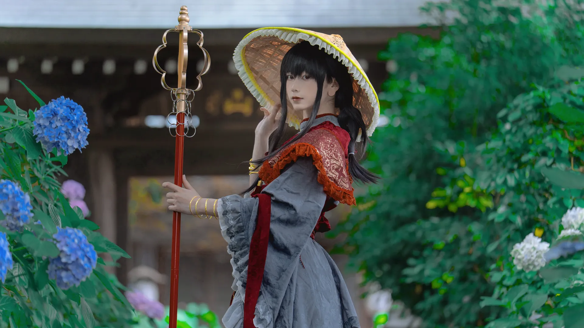 古风摄影, 东方project, cosplay摄影, 矢田寺成美cos, 紫阳花正片 - 第14张