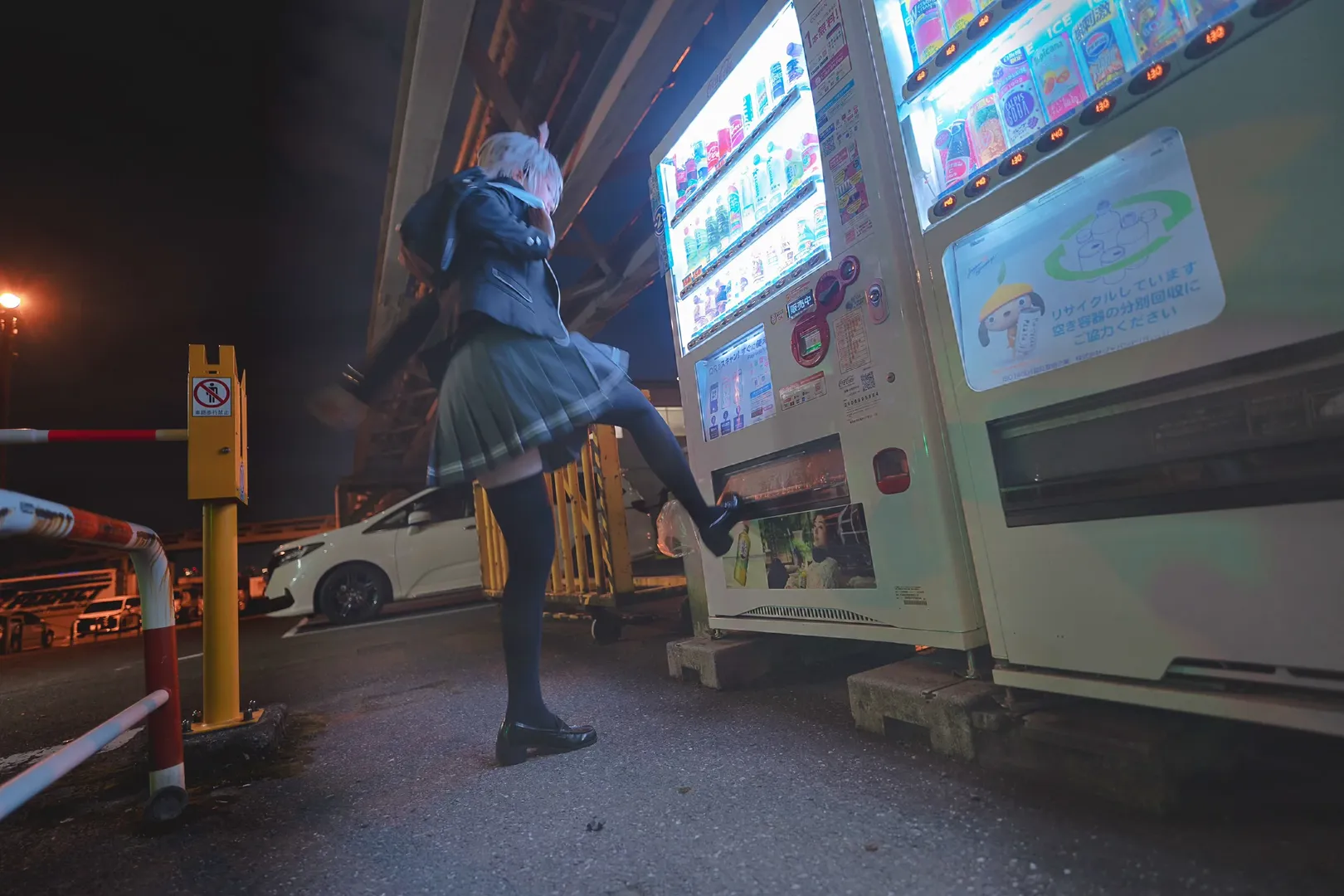 Fate/Grand Order, JK制服, cosplay摄影, 黑贞cos, 都市夜景 - 第13张