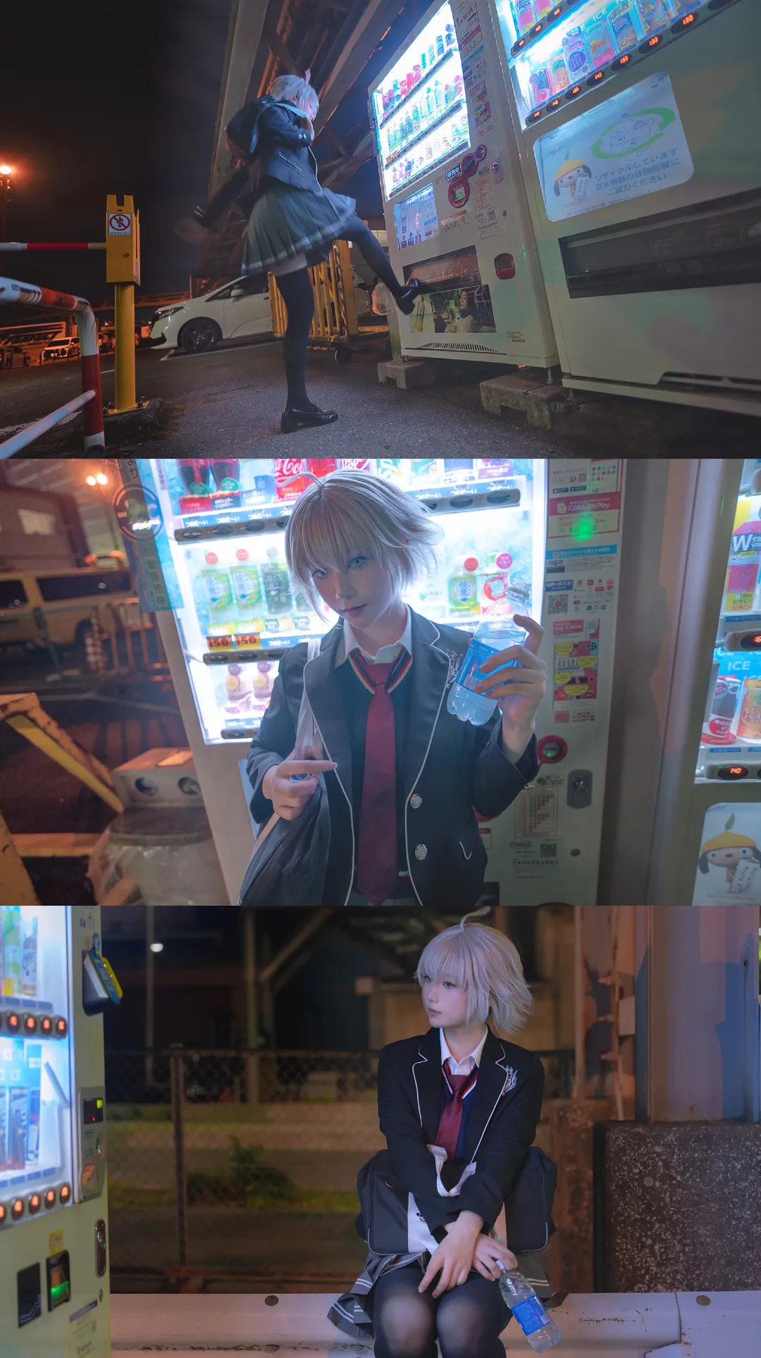 Fate/Grand Order, JK制服, cosplay摄影, 黑贞cos, 都市夜景 - 第16张