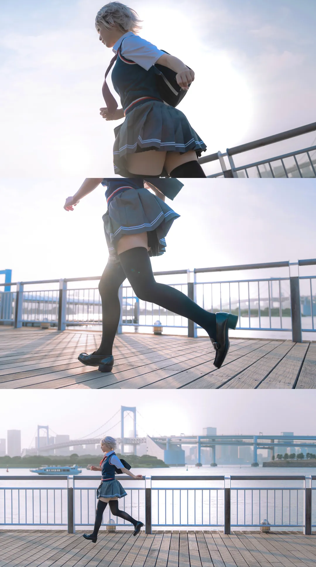 Fate/Grand Order, JK制服, cosplay摄影, 黑贞cos, 都市夜景 - 第17张
