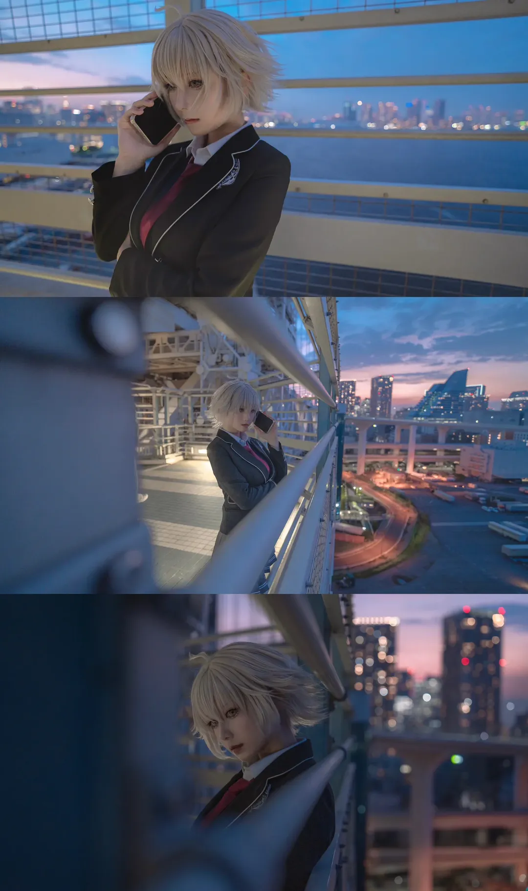 Fate/Grand Order, JK制服, cosplay摄影, 黑贞cos, 都市夜景 - 第5张