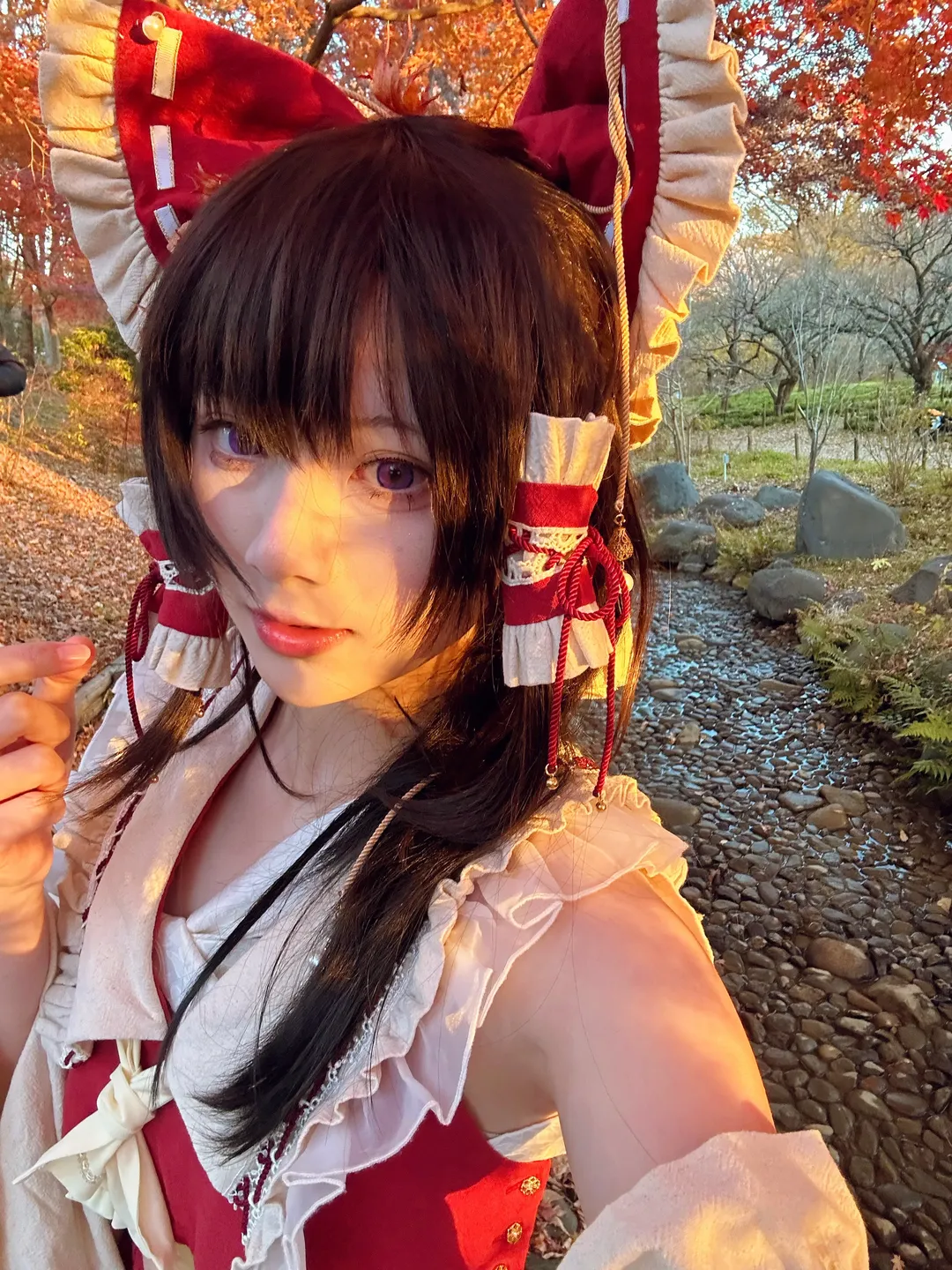 角色扮演, 博麗靈夢cos, 東方project, 紅葉攝影, 秋日戶外 - 第4張
