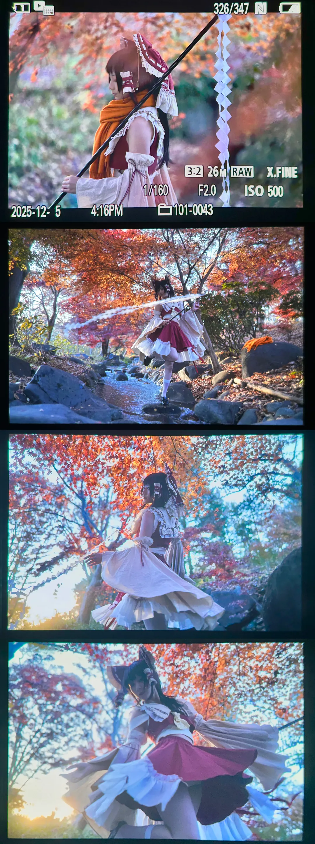 角色扮演, 博麗靈夢cos, 東方project, 紅葉攝影, 秋日戶外 - 第6張