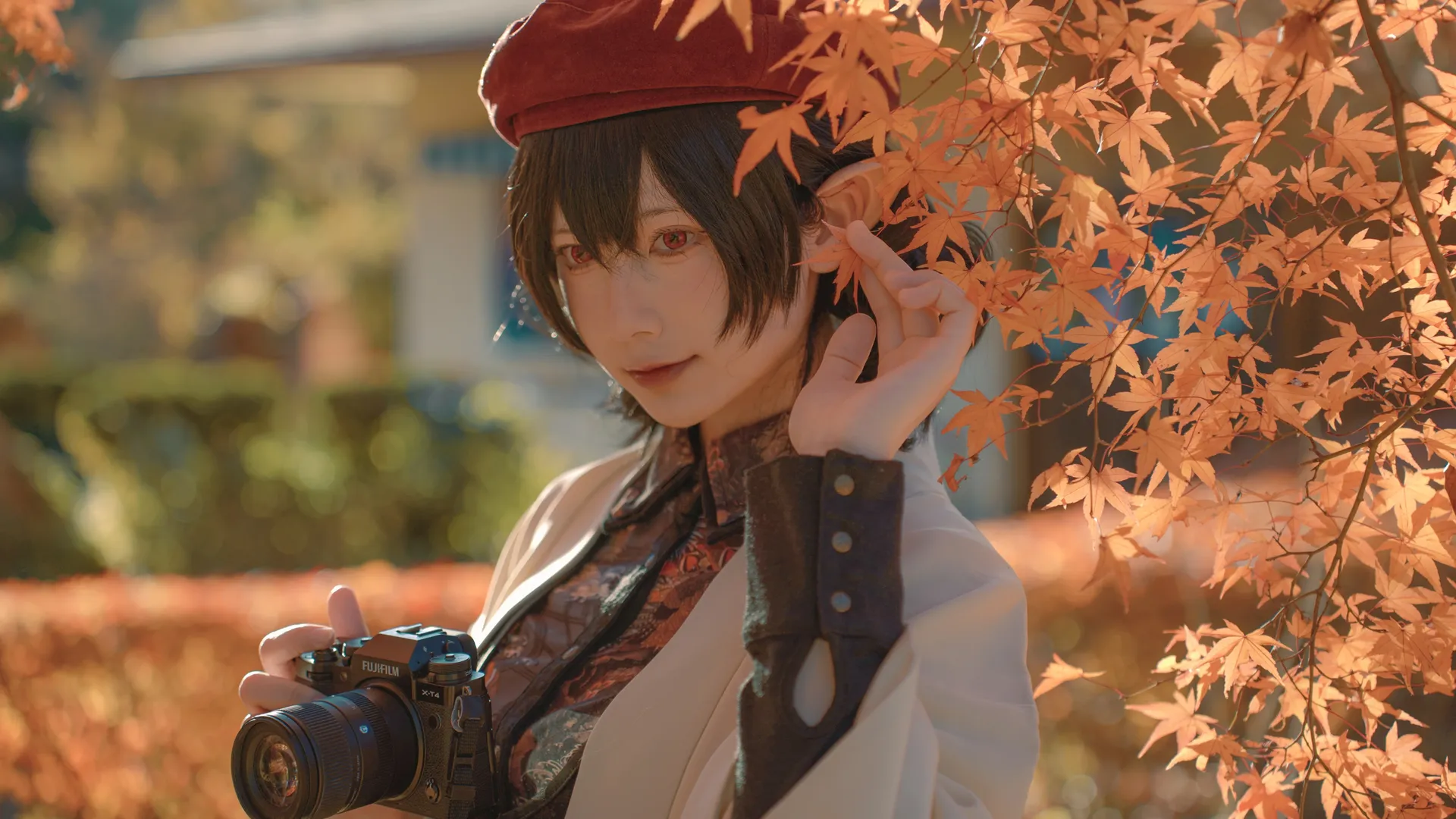 东方Project, 氛围感写真, 射命丸文cos, cosplay摄影, 秋日外景 - 第4张