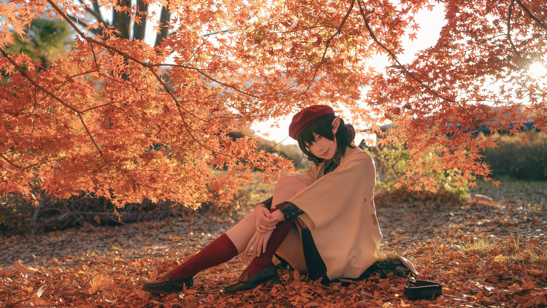 东方Project, 氛围感写真, 射命丸文cos, cosplay摄影, 秋日外景 - 第7张