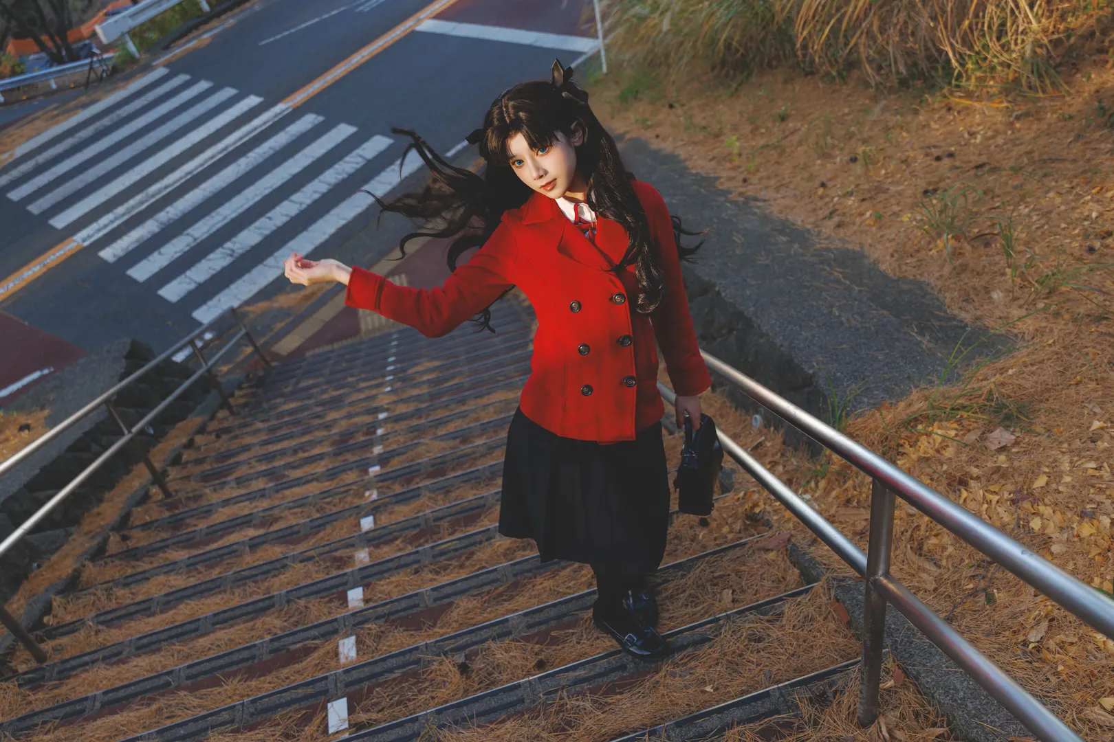 远坂凛cos, cosplay摄影, fate, 二次元日常, 冬日街拍 - 第7张