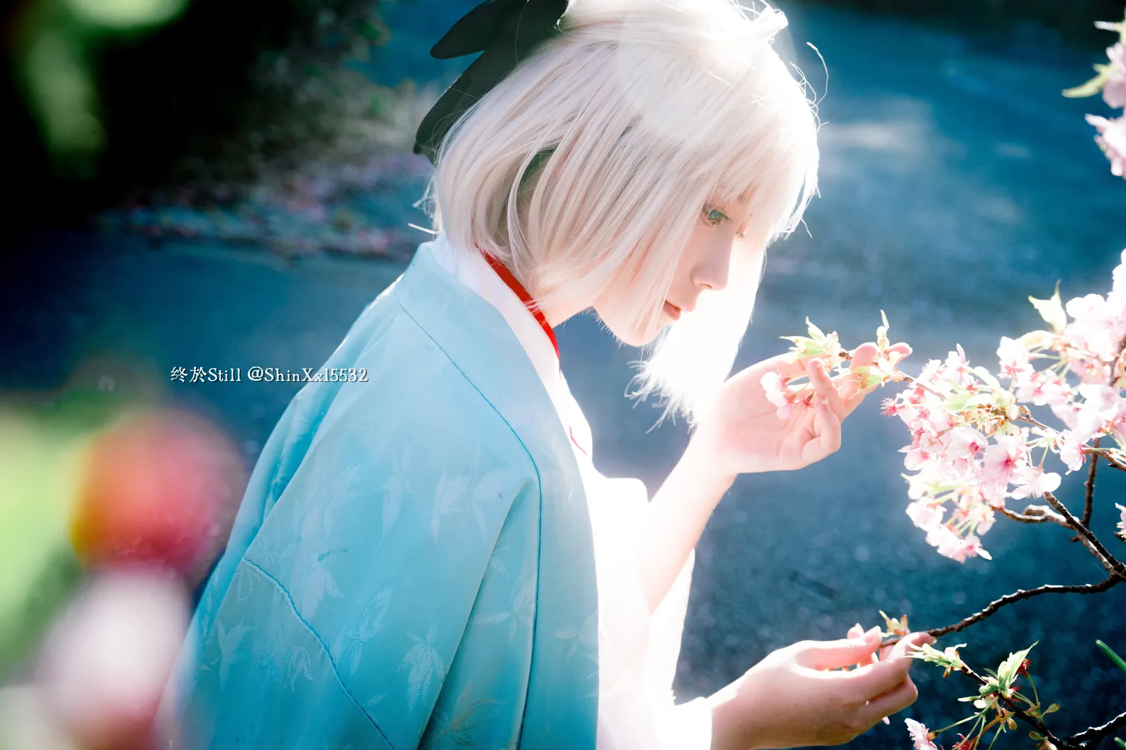 Fate/Grand Order, 二次元cosplay, 冲田总司cos, 樱花写真, 和服摄影 - 第9张