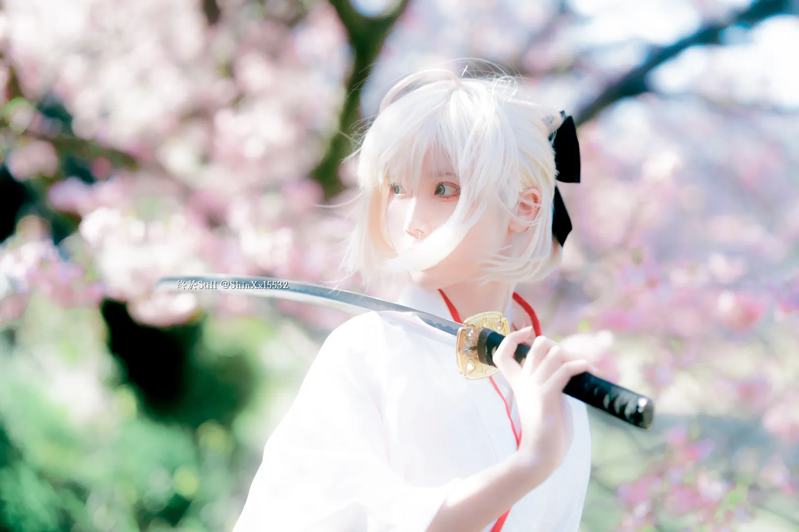 Cosplay摄影, FGO, 冲田总司cos, 樱花外景, 和风cosplay - 第4张