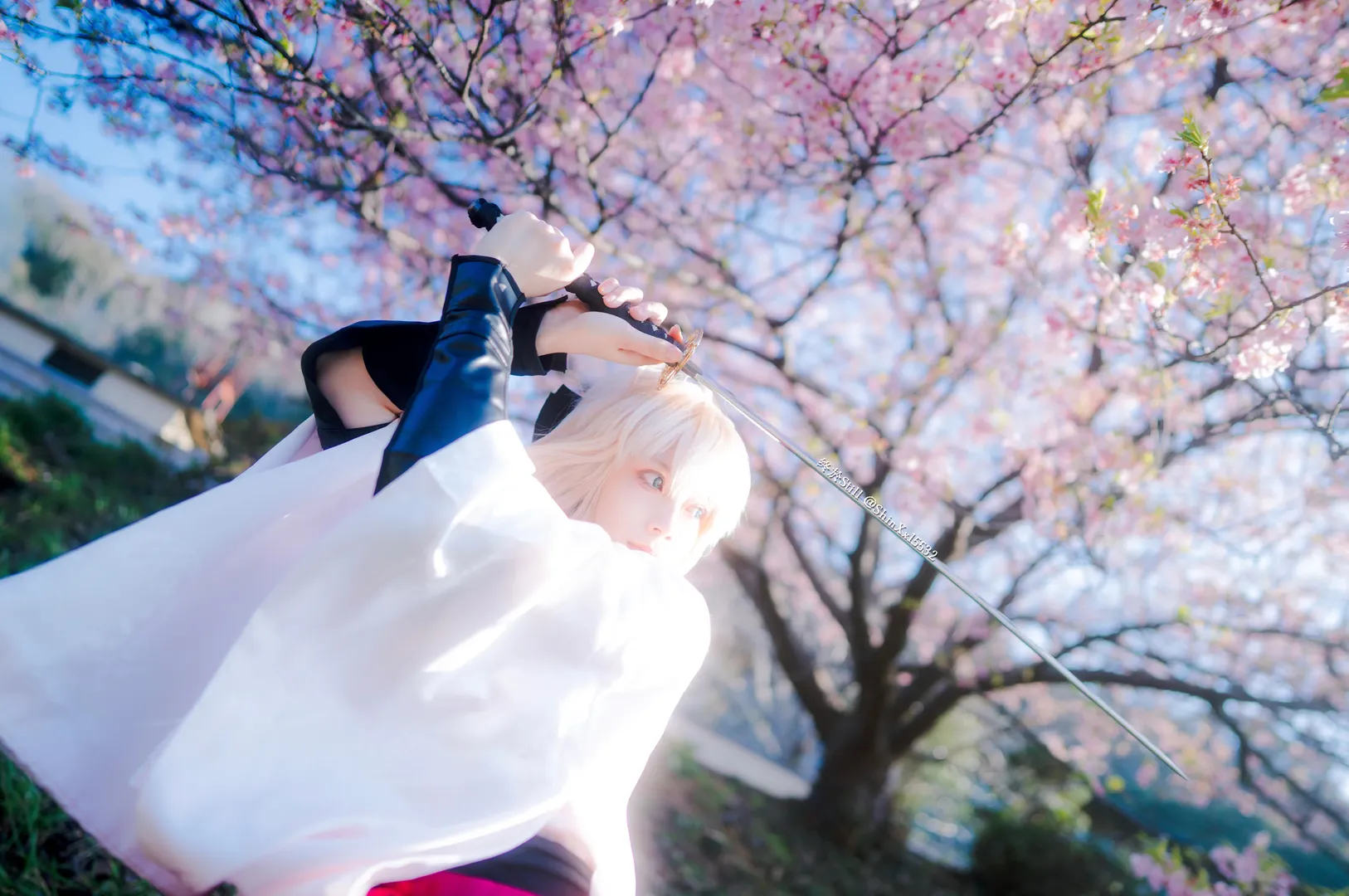 Cosplay摄影, FGO, 冲田总司cos, 樱花外景, 和风cosplay - 第9张