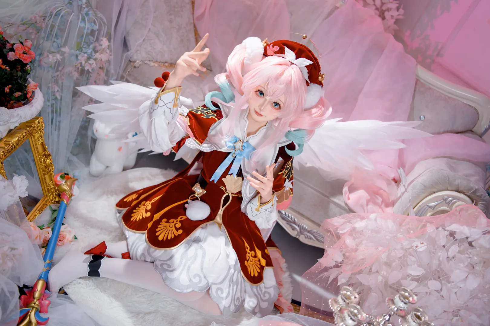 崩坏星穹铁道, 风堇cos, cosplay正片, 黄金裔, 梦幻风拍摄 - 第3张