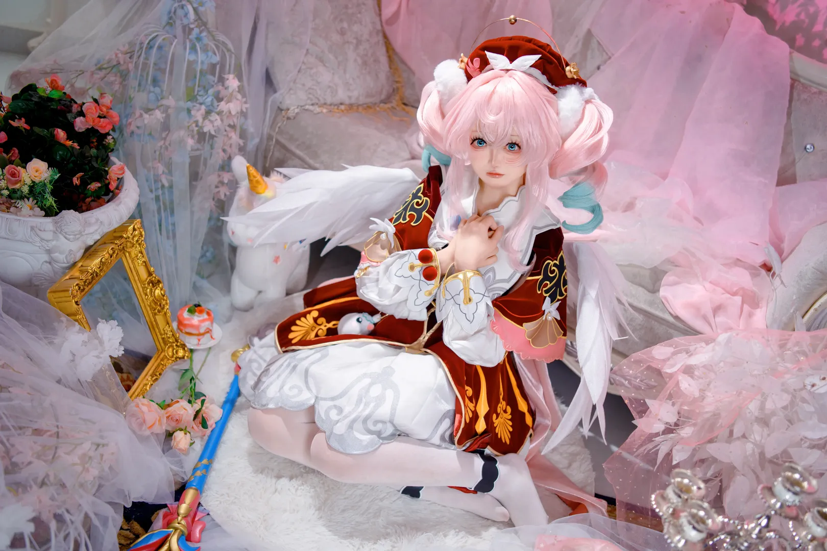 崩坏星穹铁道, 风堇cos, cosplay正片, 黄金裔, 梦幻风拍摄 - 第4张