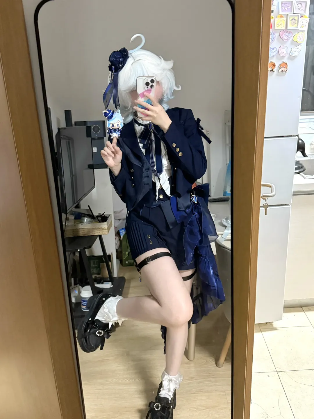 原神, 芙宁娜cos, 原神cosplay, 印象服试穿, 蓝白配穿搭