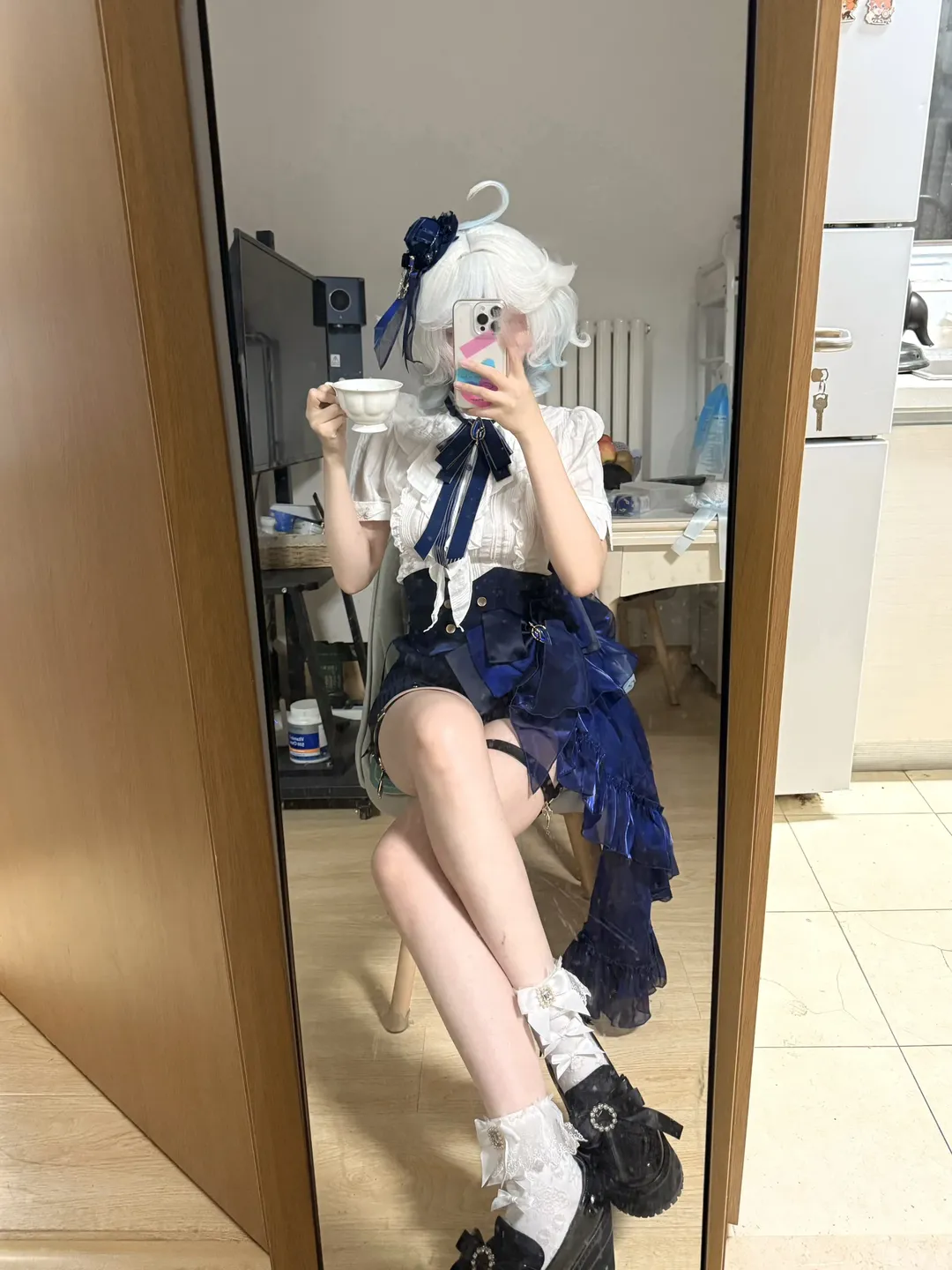 原神, 芙宁娜cos, 原神cosplay, 印象服试穿, 蓝白配穿搭 - 第2张