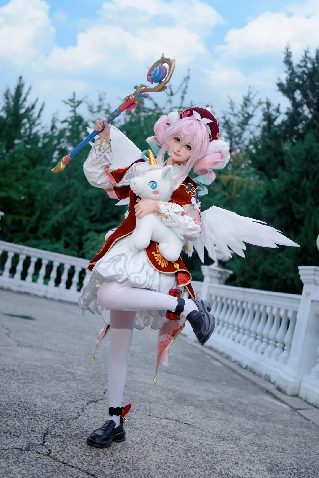 Hyacinthia cosplay, 2D character, Outdoor portrait, Moe style photoshoot, Wing costume
