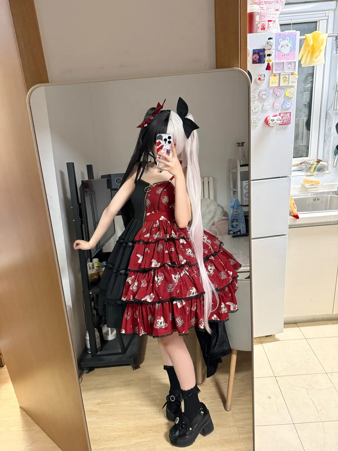 崩坏星穹铁道, 花火cos, cos试衣, 红黑撞色lo裙, 火花大会私设 - 第2张