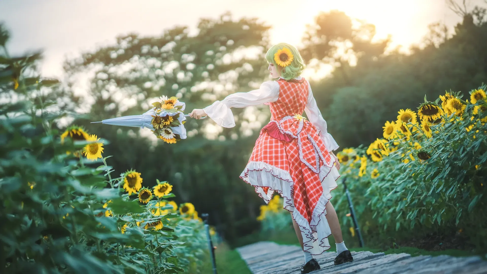 东方project, cosplay摄影, 杭州约拍, 风见幽香cos, 向日葵写真 - 第4张