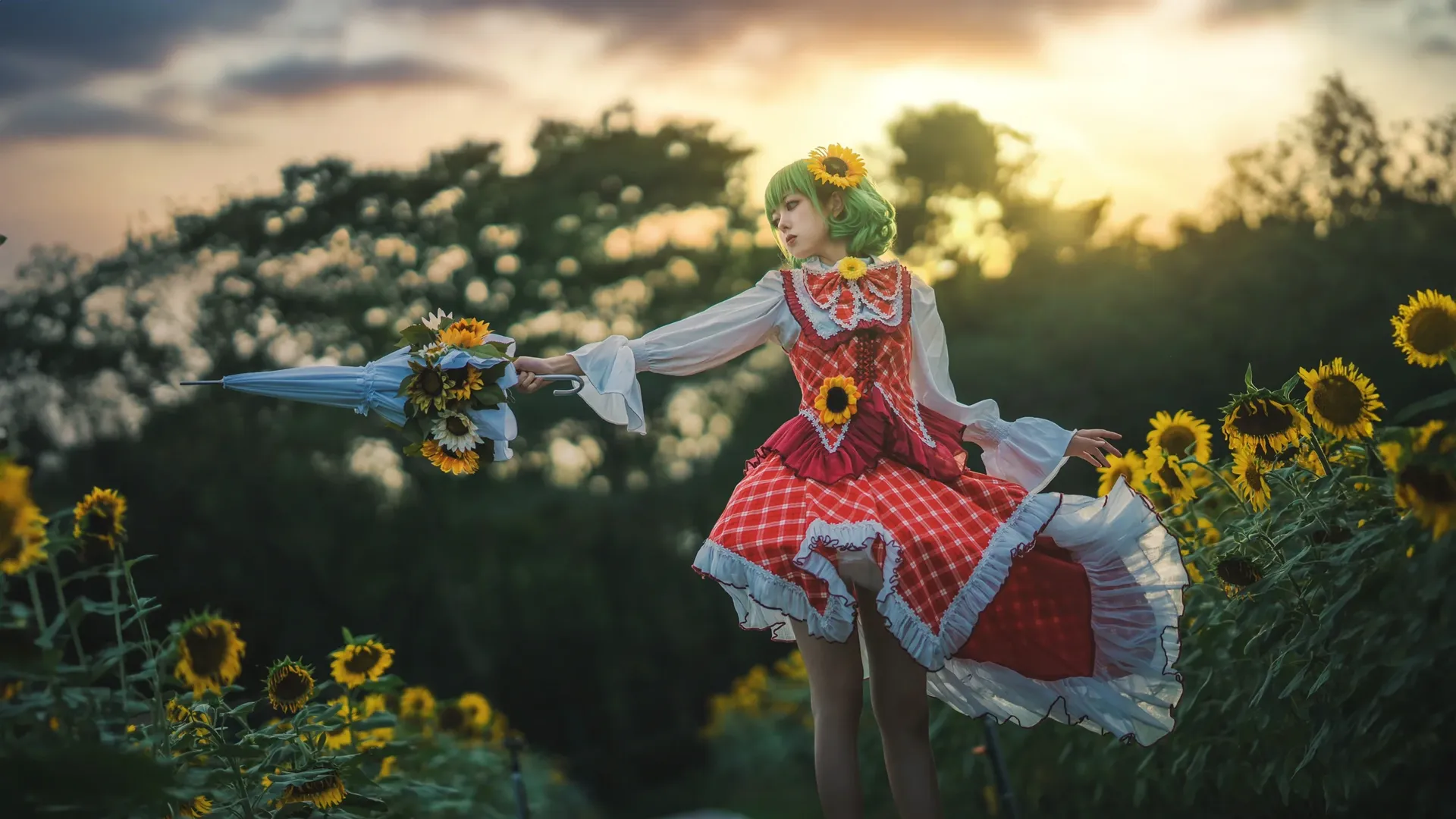 东方project, cosplay摄影, 杭州约拍, 风见幽香cos, 向日葵写真 - 第5张