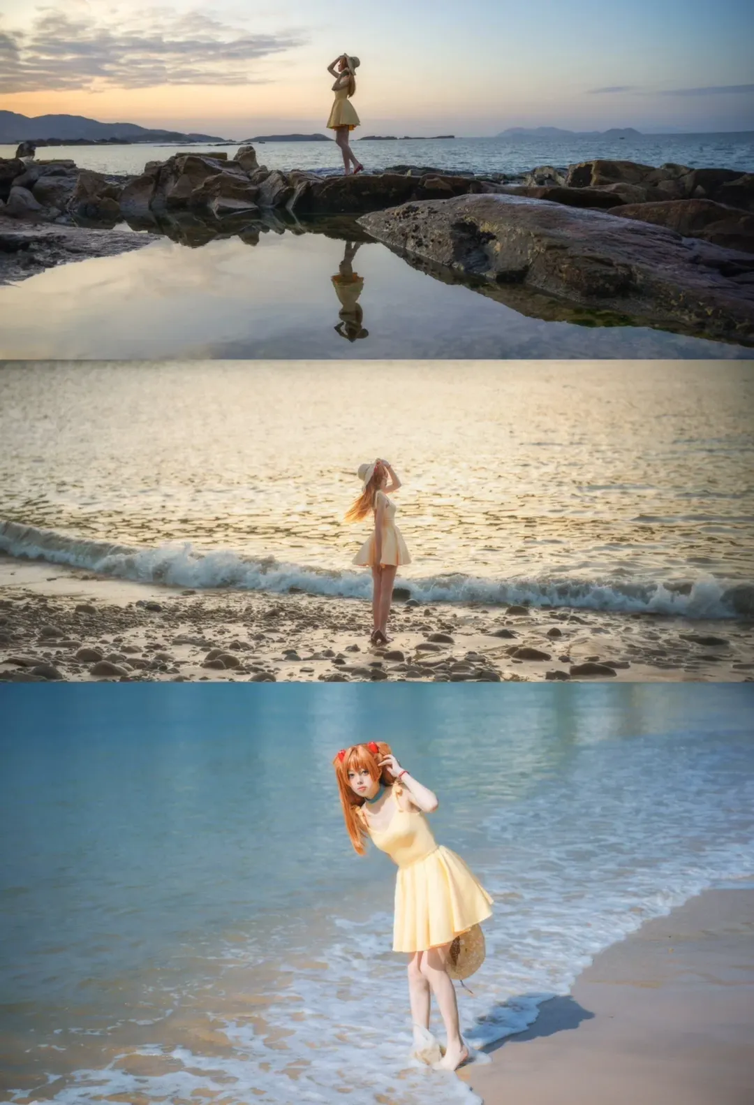 明日香cos, 新世纪福音战士, cosplay摄影, 杭州约拍, 海边拍照 - 第1张
